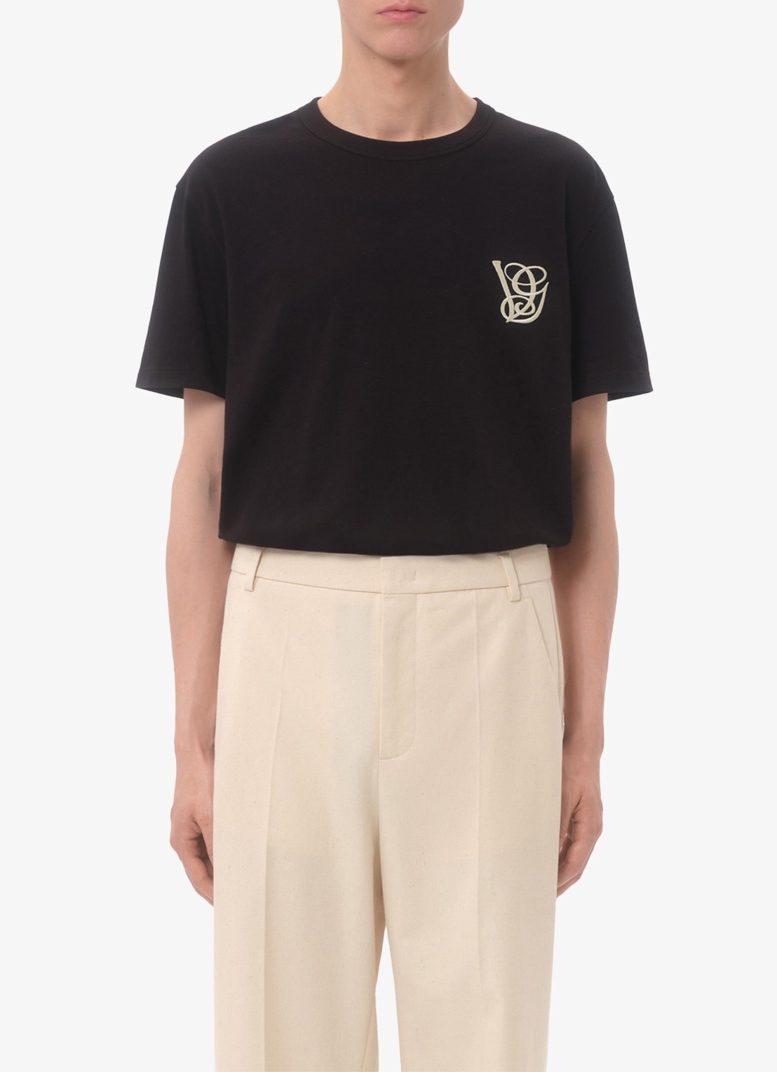 Valentino Garavani T-shirt met logoborduring - detail zwart