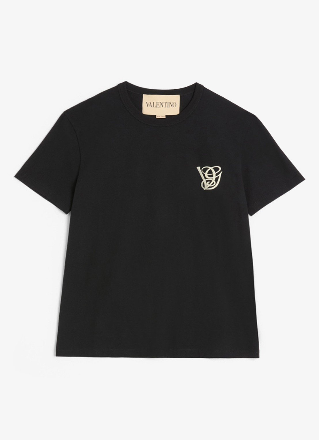 Valentino Garavani T-shirt met logoborduring - voorkant 6 zwart