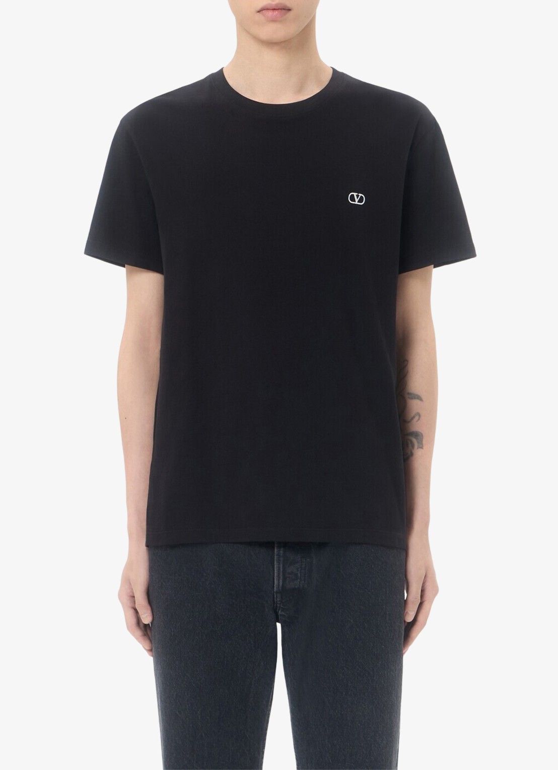 Valentino Garavani T-shirt met logoborduring - detail 4 zwart