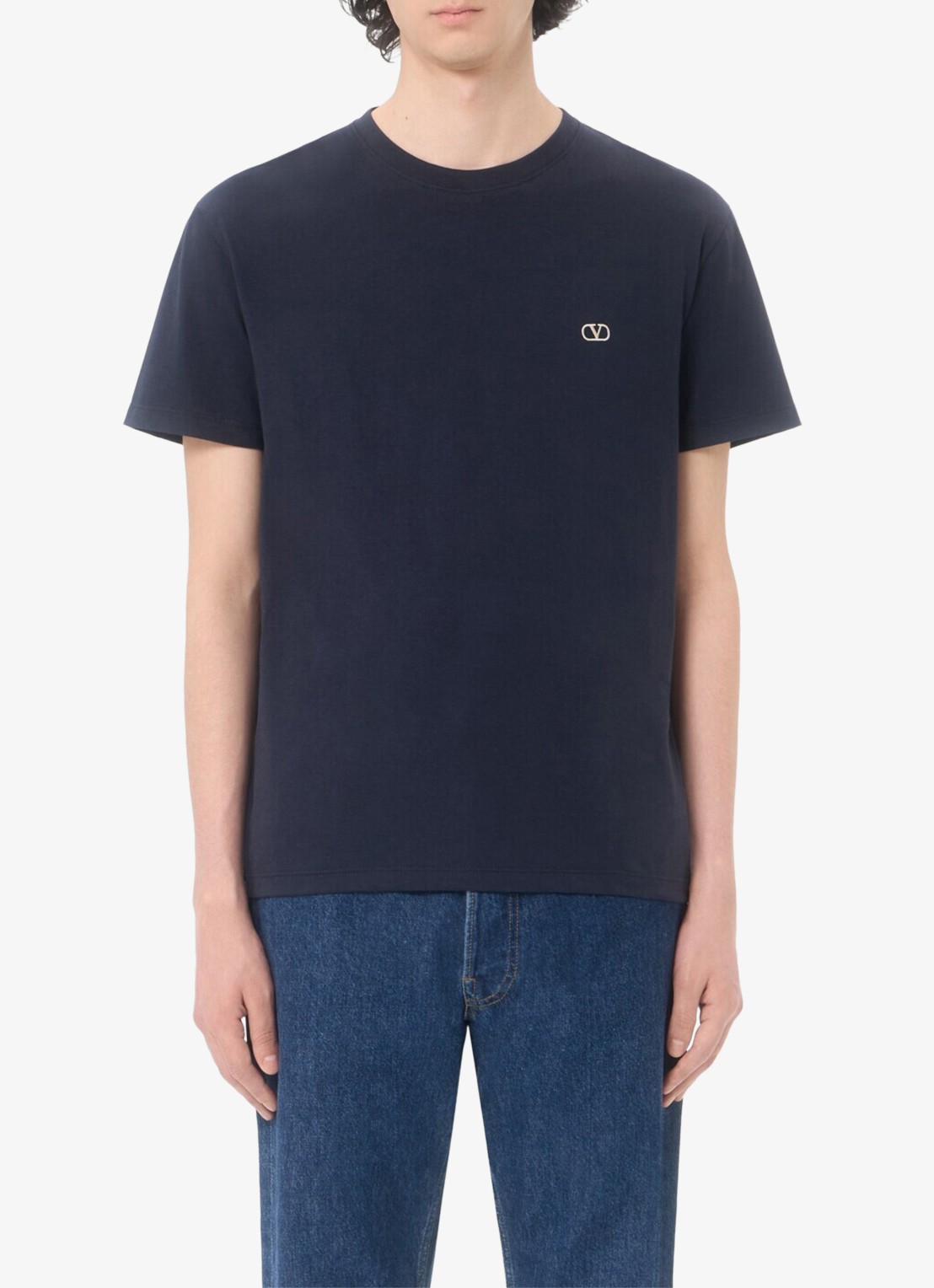 Valentino Garavani T-shirt met logoborduring - detail donkerblauw