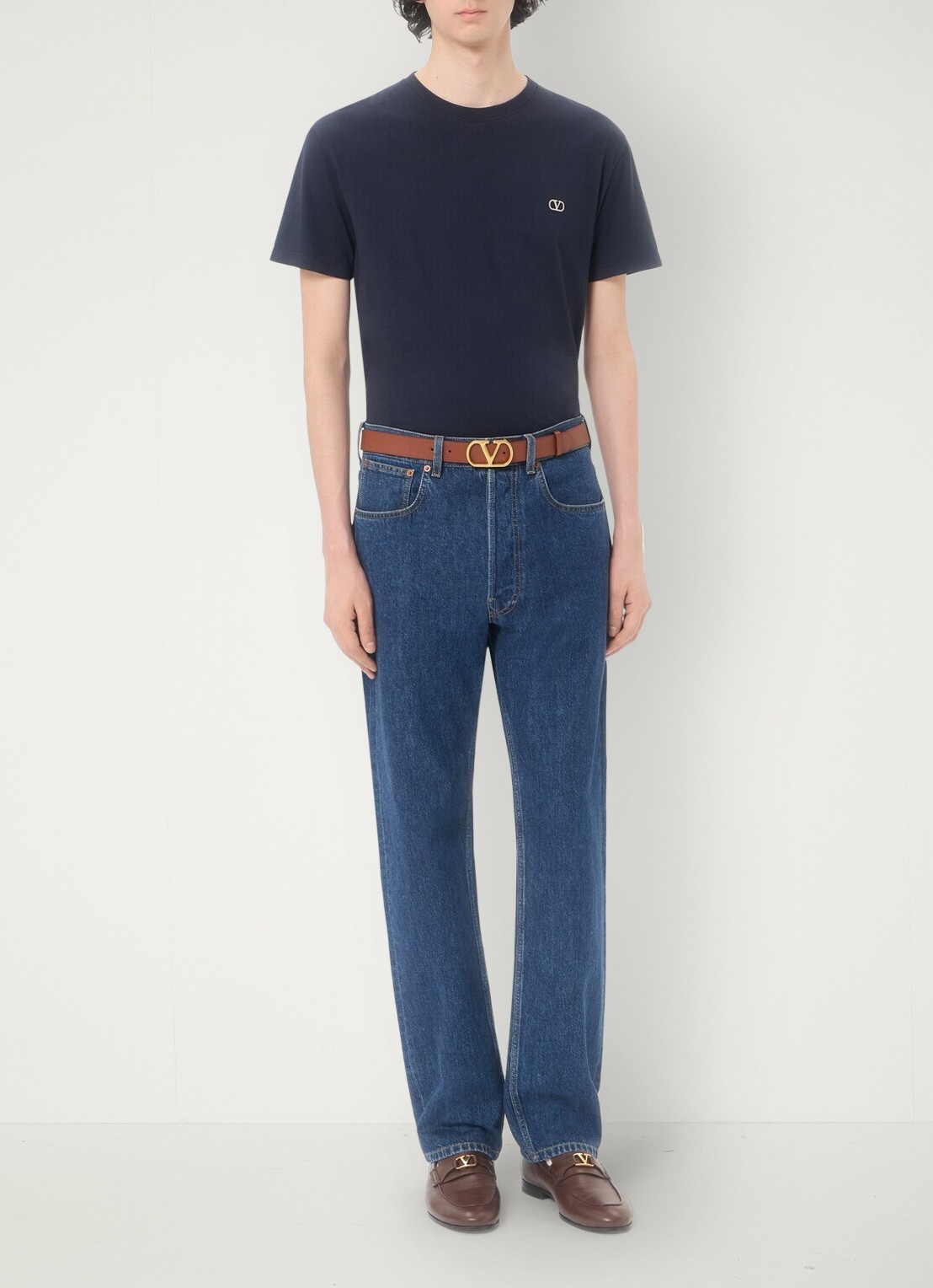 Valentino Garavani T-shirt met logoborduring - voorkant 6 donkerblauw