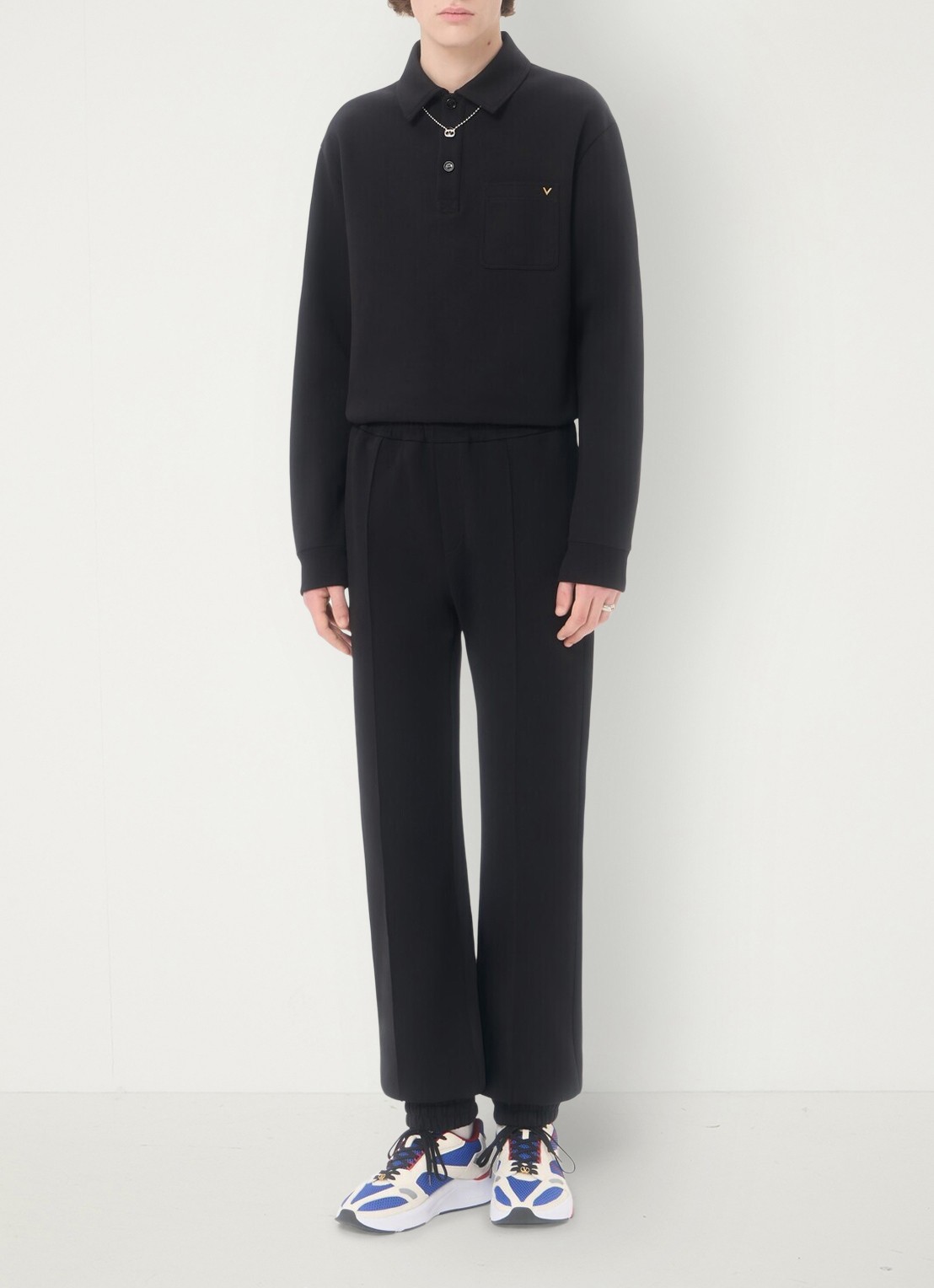 Valentino Garavani Tapered fit joggingbroek met steekzakken - voorkant 6 zwart