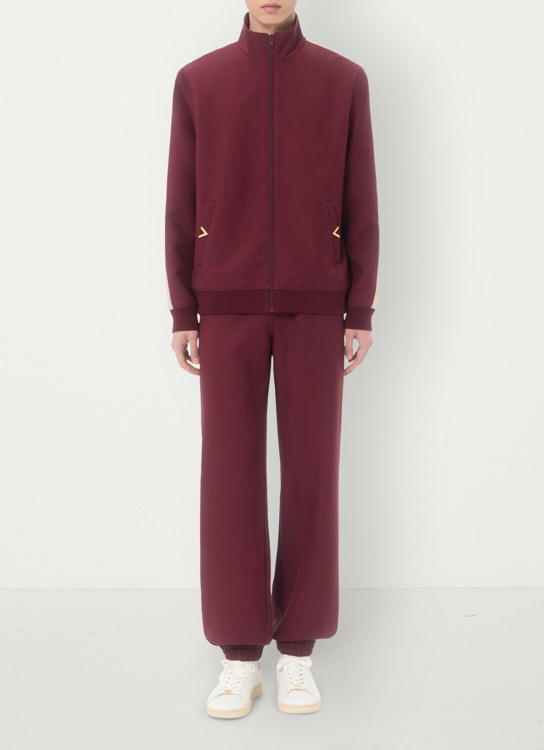 Valentino Garavani Tapered fit trackpants met steekzakken - voorkant 3 bordeauxrood