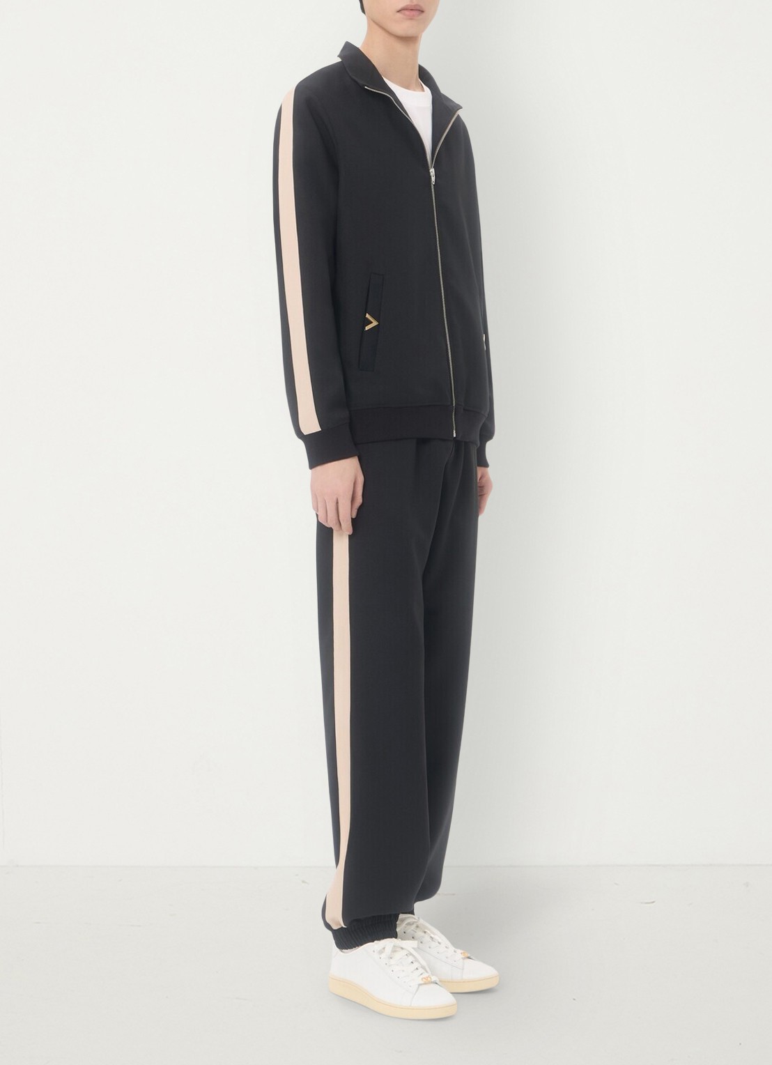 Valentino Garavani Tapered fit trackpants met steekzakken - voorkant 3 zwart