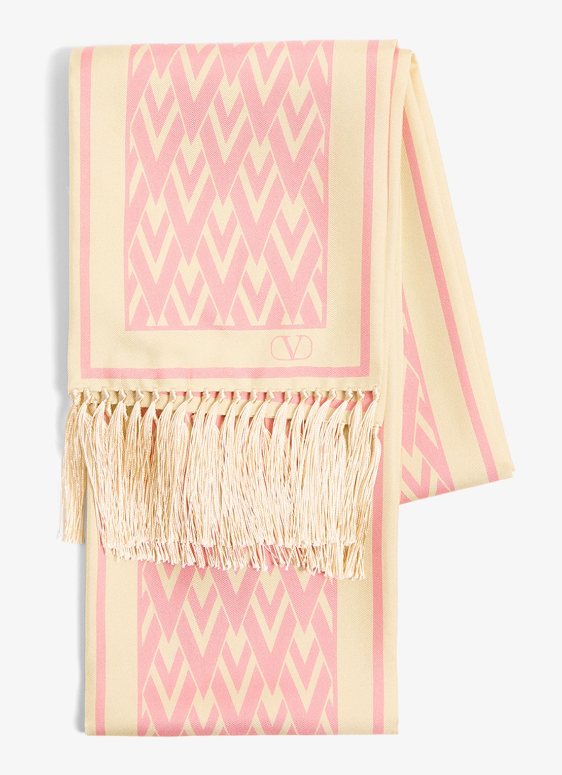 Valentino Garavani Toute la V sjaal van zijde 180 x 15 cm - detail 3 roze