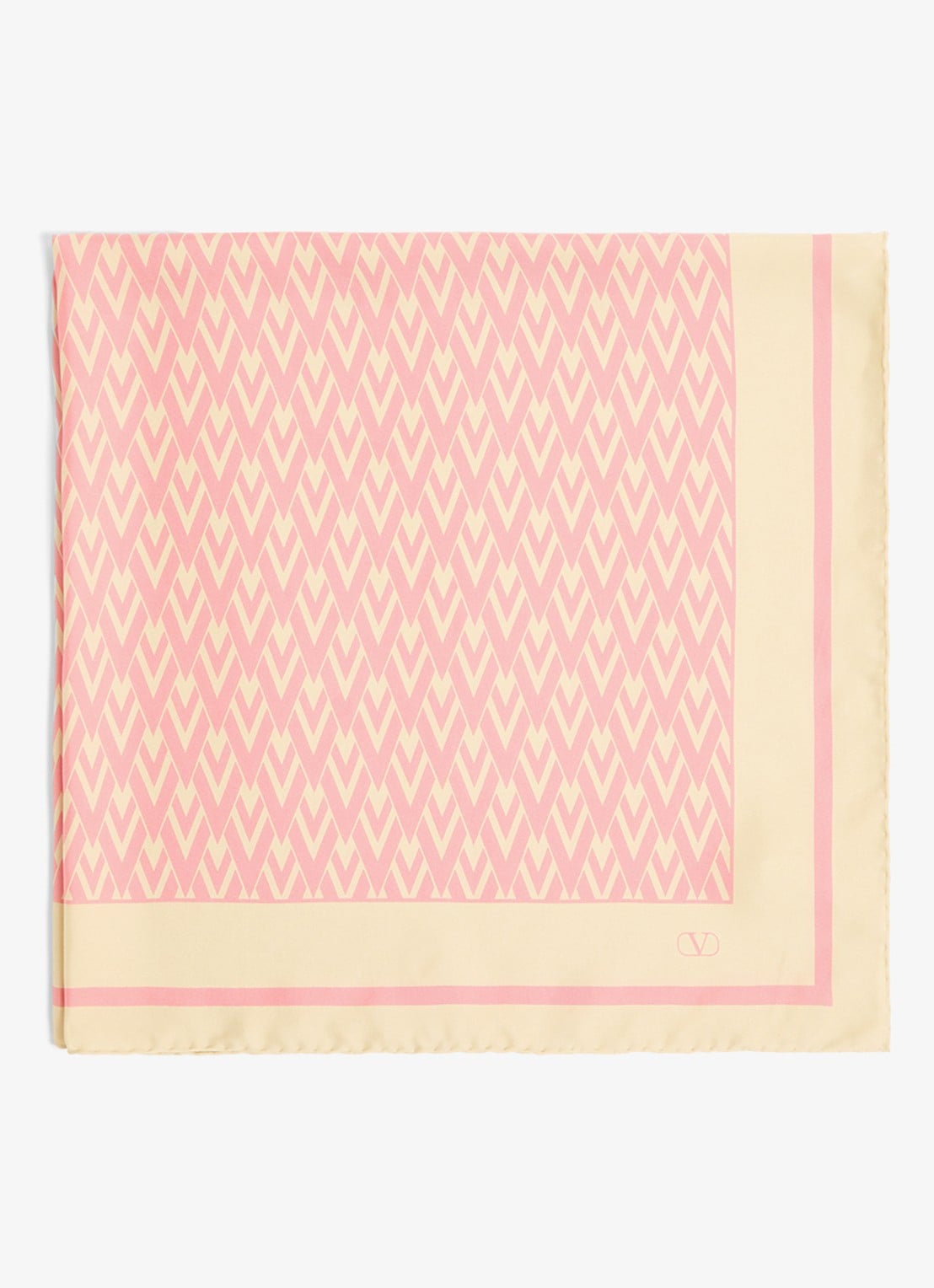 Valentino Garavani Toute la V sjaal van zijde 90 x 90 cm - voorkant 2 roze