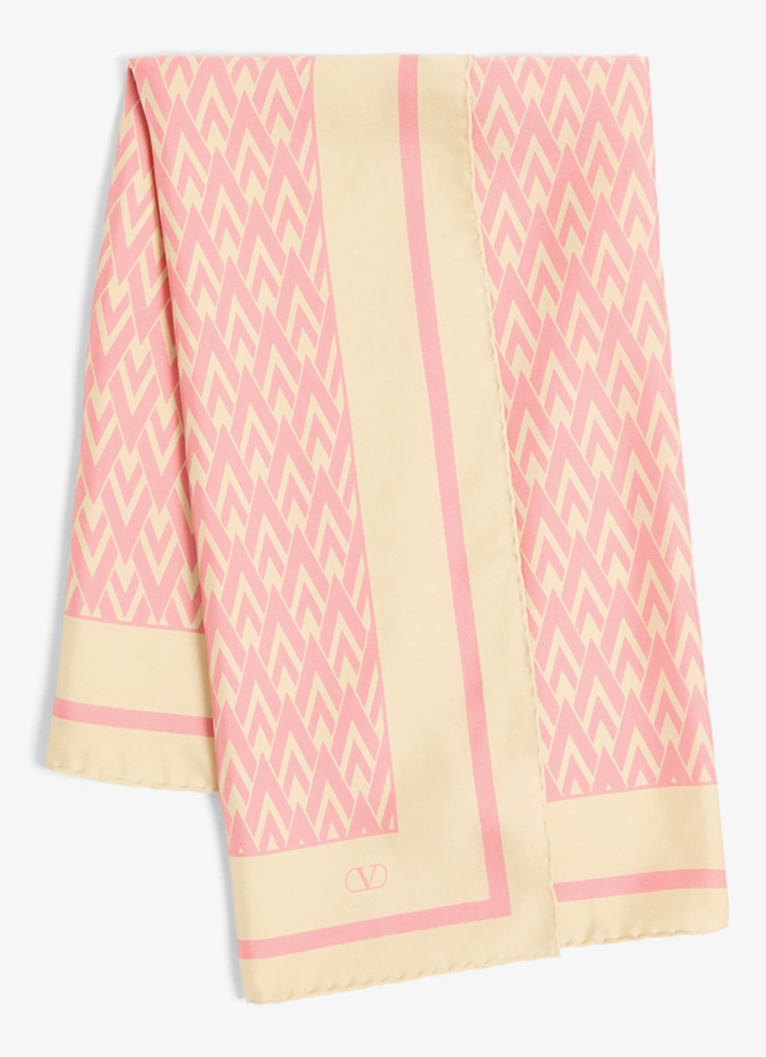 Valentino Garavani Toute la V sjaal van zijde 90 x 90 cm - voorkant 3 roze