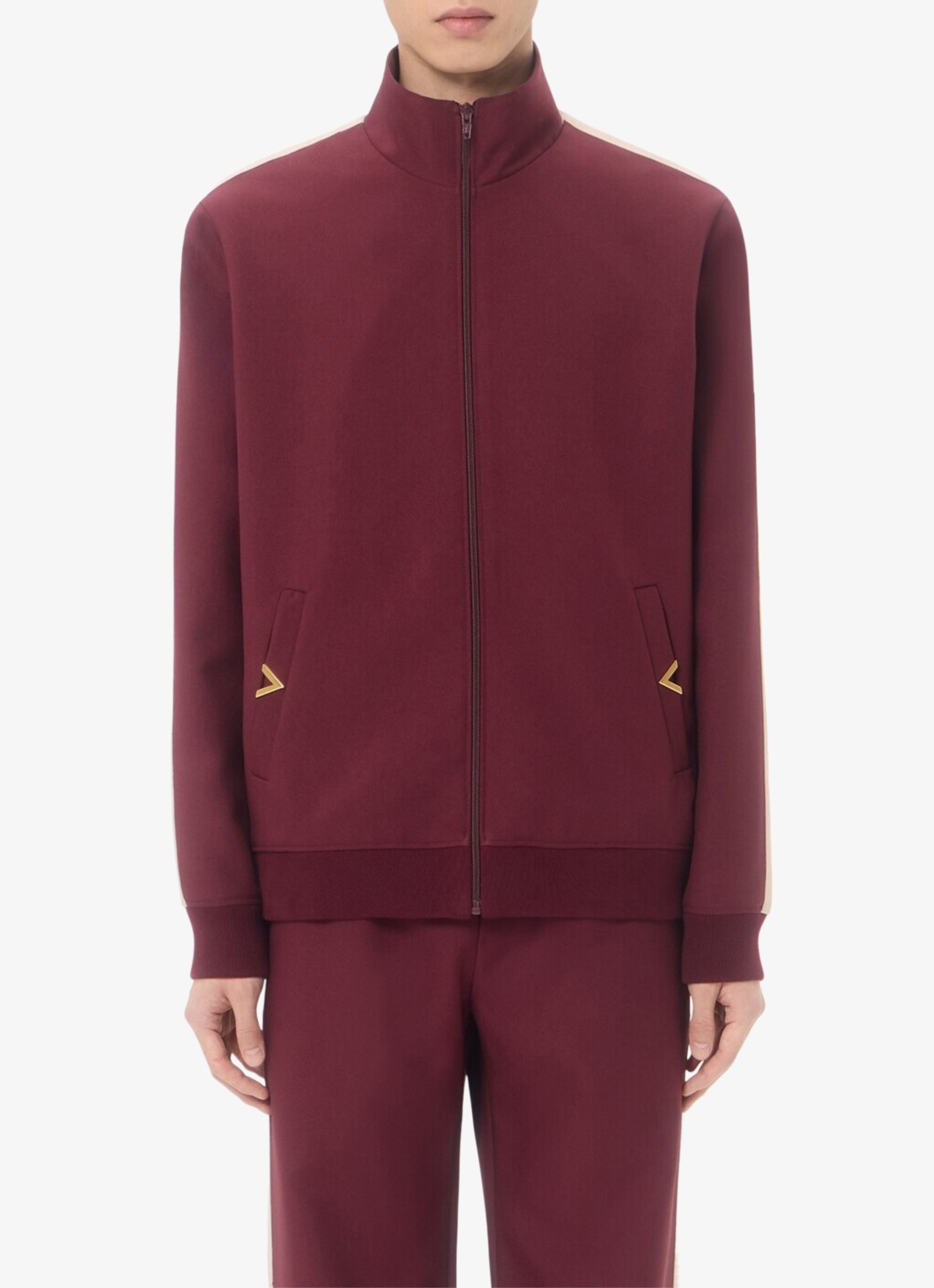 Valentino Garavani Trackvest met steekzakken - detail 4 bordeauxrood
