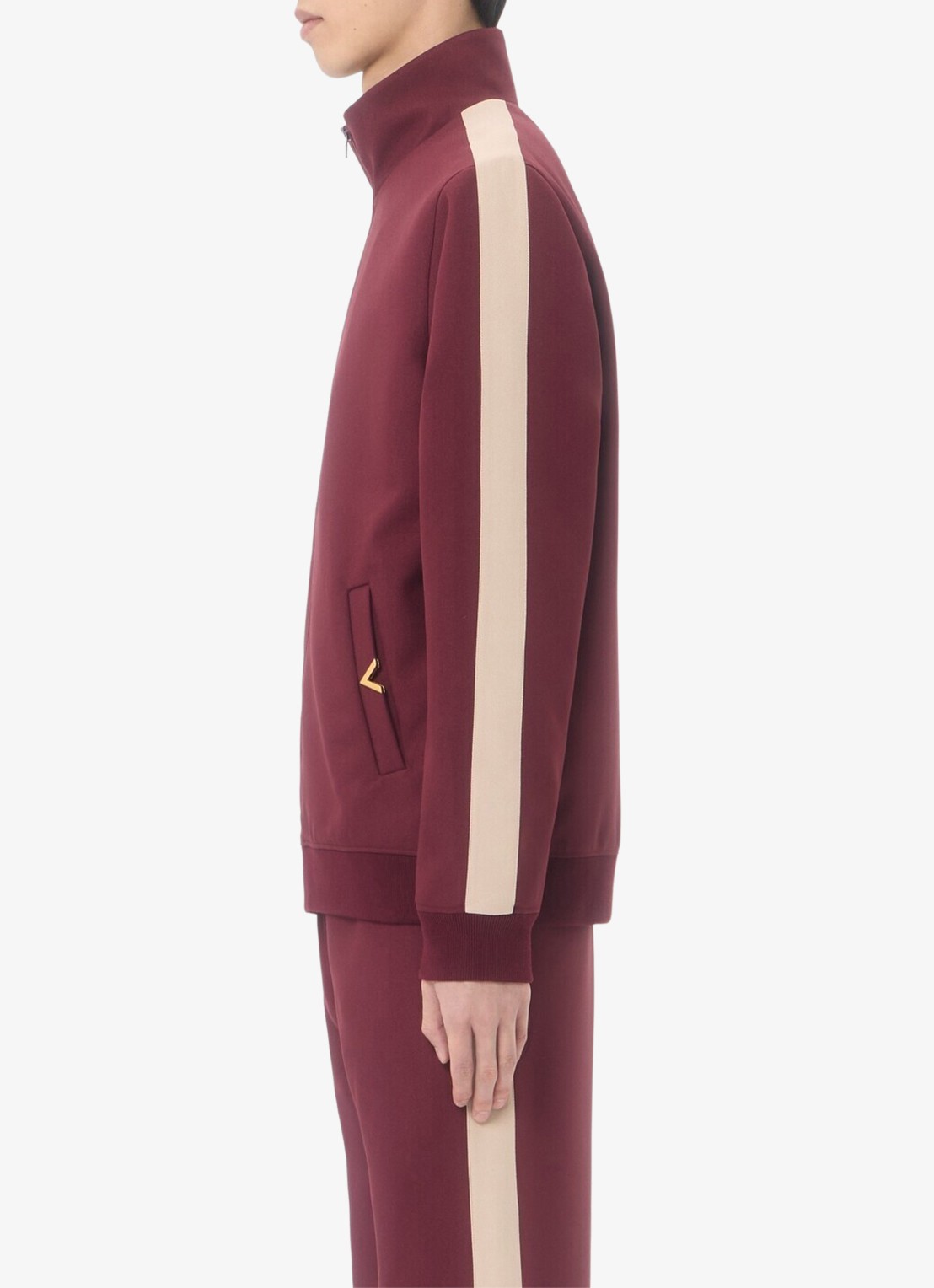 Valentino Garavani Trackvest met steekzakken - detail 5 bordeauxrood