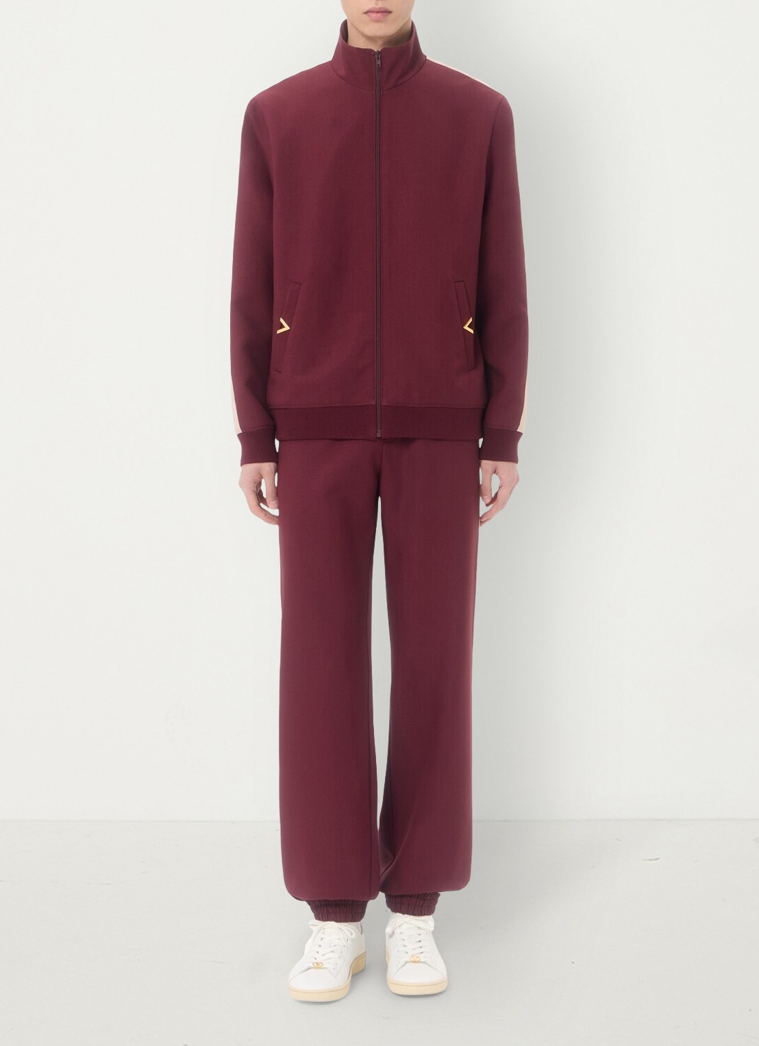 Valentino Garavani Trackvest met steekzakken - voorkant 3 bordeauxrood