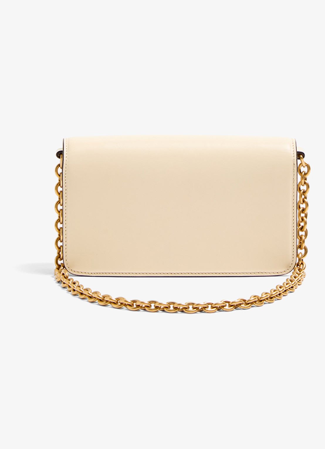 Valentino Garavani Vain Small clutch van kalfsleer met afneembare schouderriem - achterkant creme
