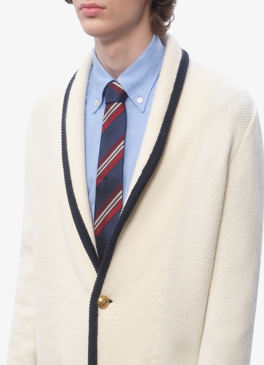 Valentino Garavani Valentie stropdas van zijde - detail 3 donkerblauw
