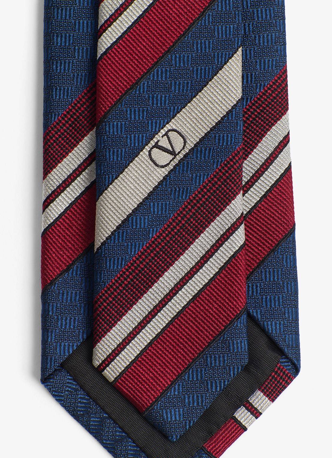 Valentino Garavani Valentie stropdas van zijde - detail 5 donkerblauw
