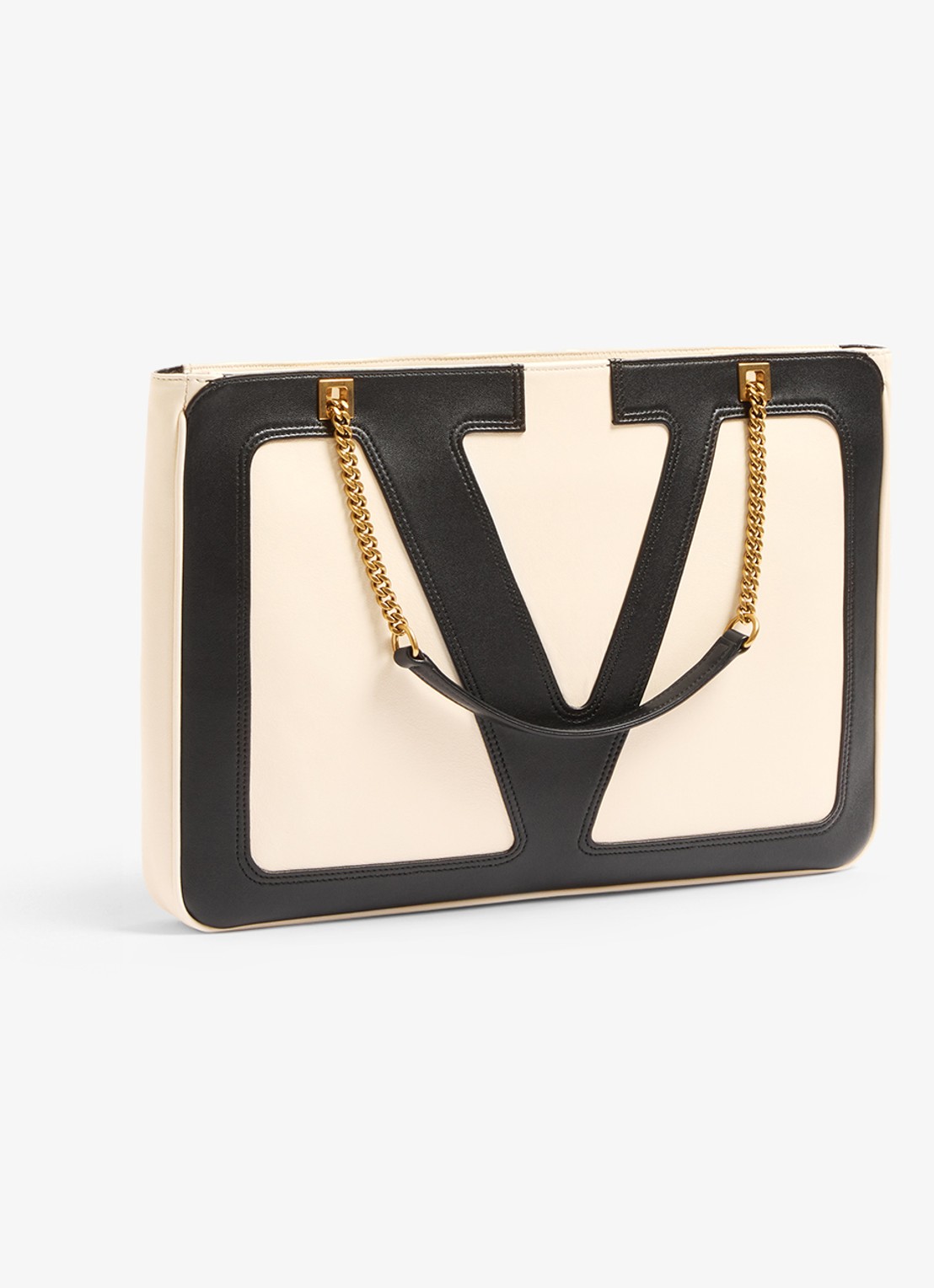 Valentino Garavani Viva Superstar Medium schoudertas van lamsleer - detail 2 gebroken wit