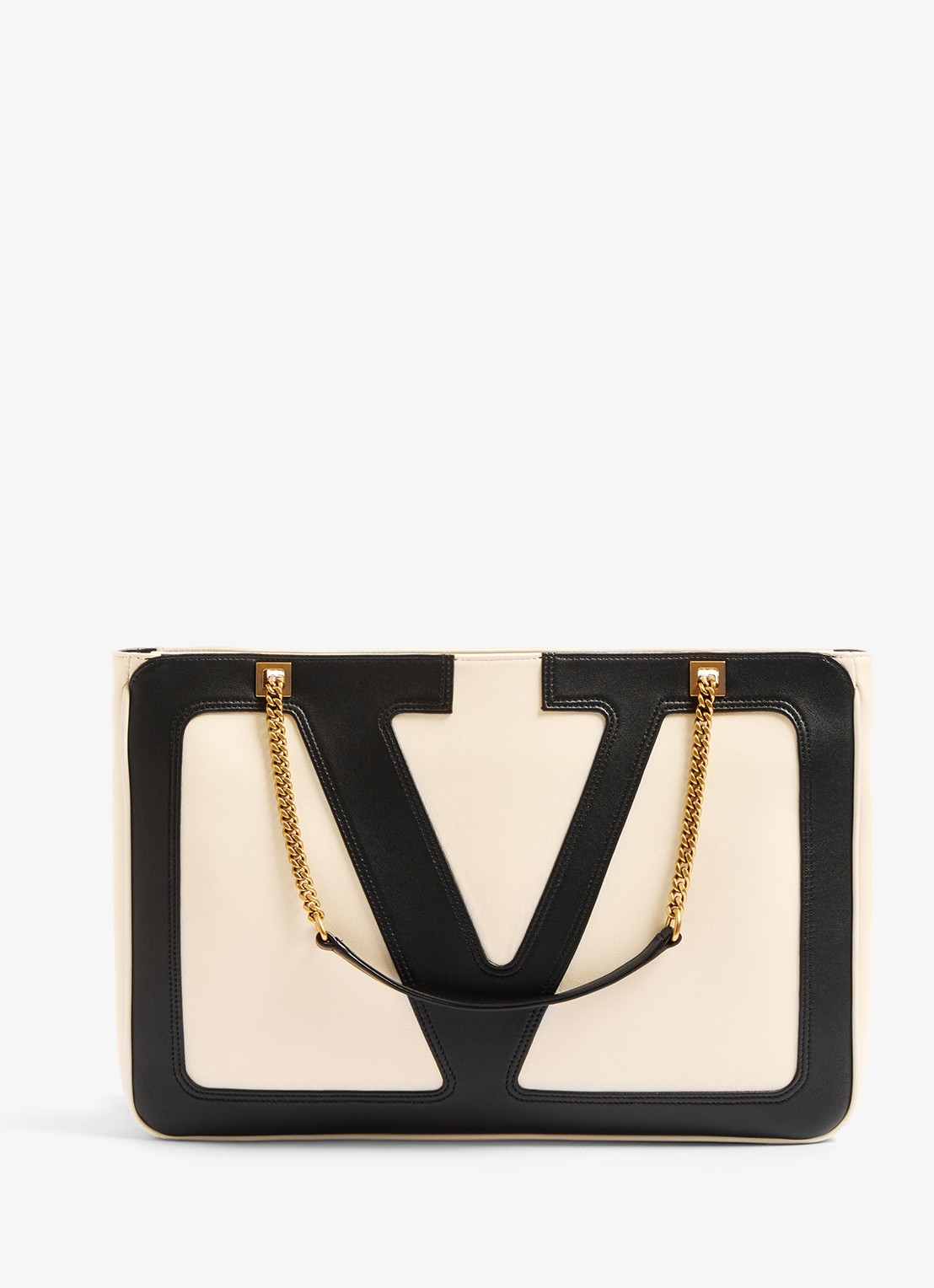 Valentino Garavani Viva Superstar Medium schoudertas van lamsleer - voorkant 7 gebroken wit