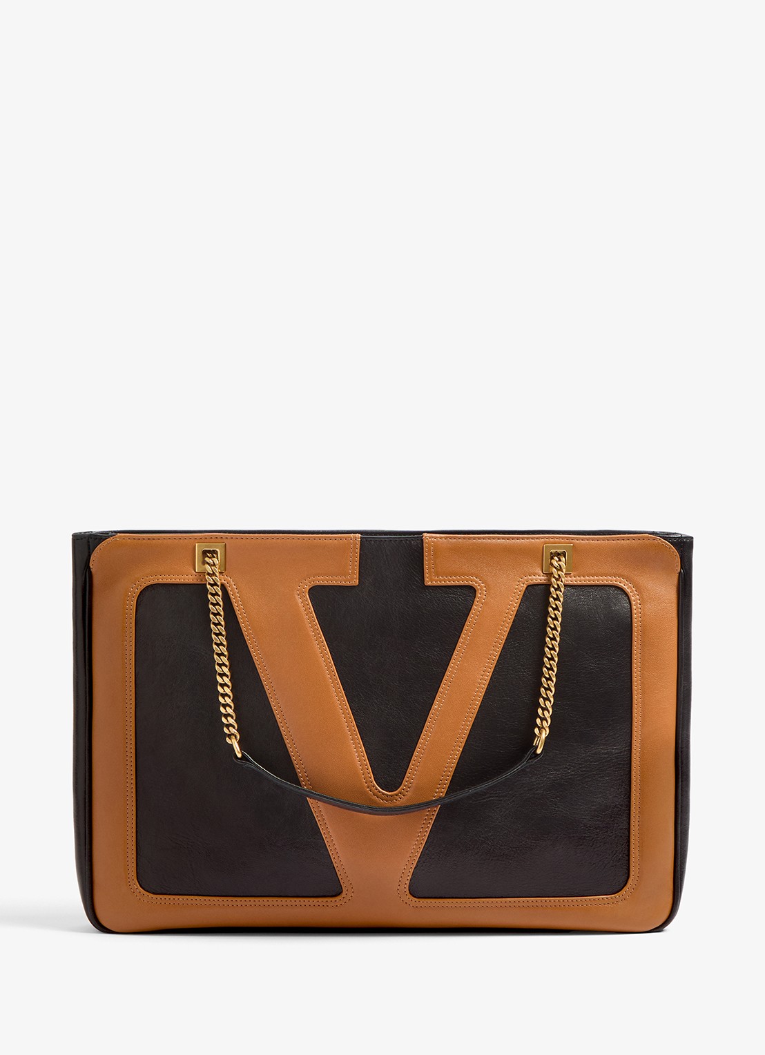 Valentino Garavani Viva Superstar Medium schoudertas van lamsleer - voorkant zwart