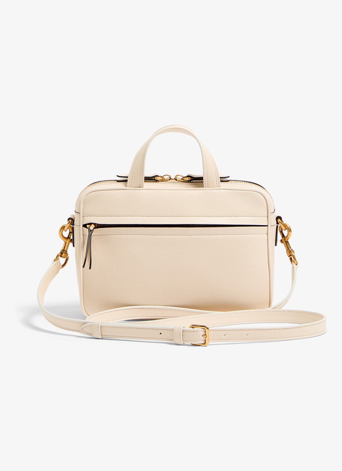 Valentino Garavani Viva Superstar Small handtas van lamsleer - achterkant creme
