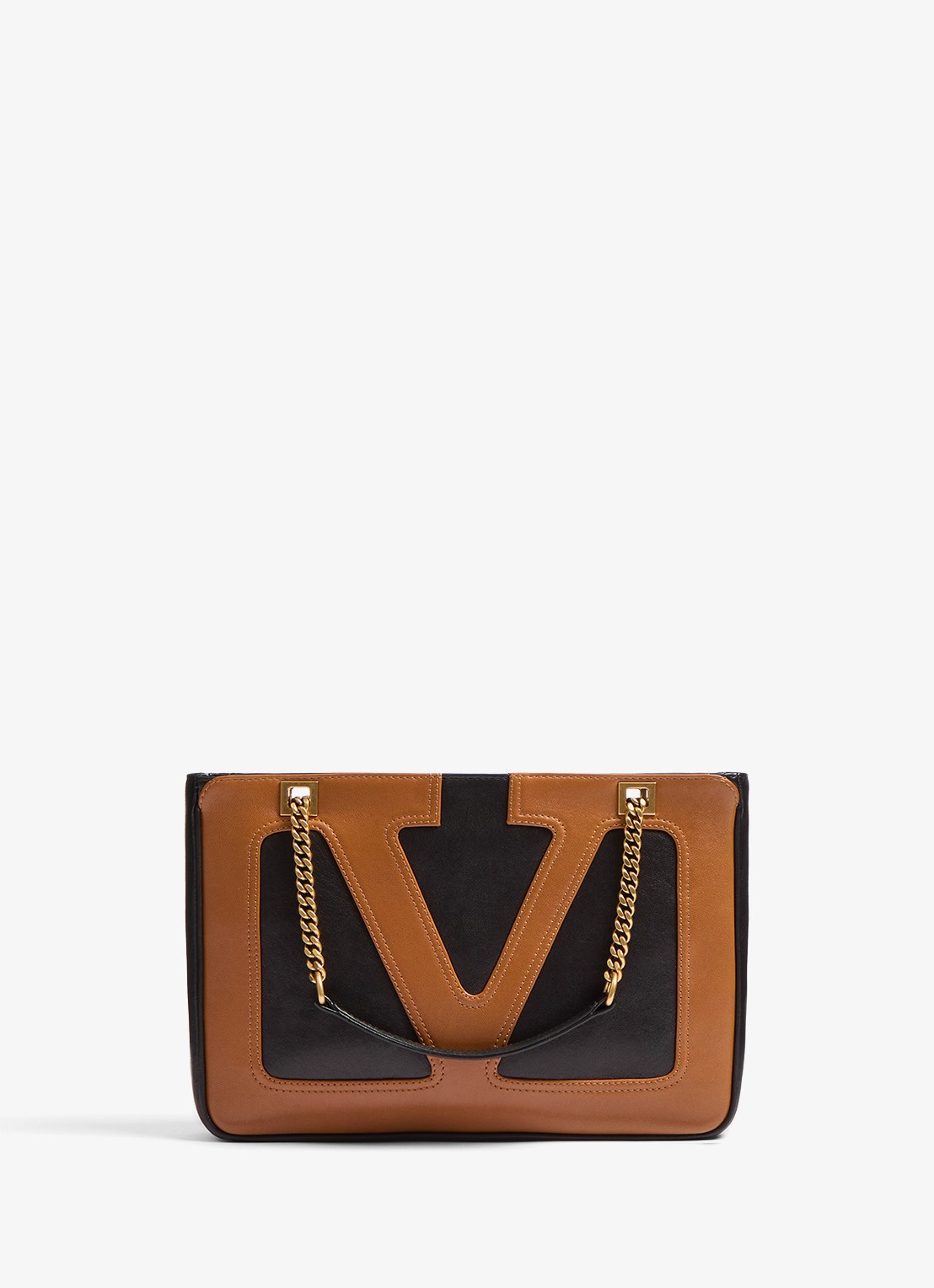 Valentino Garavani Viva Superstar Small schoudertas van lamsleer - voorkant bruin