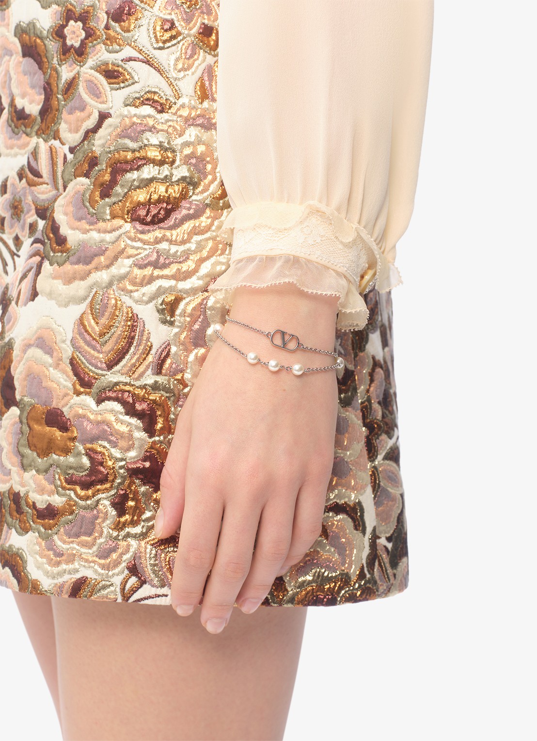 Valentino Garavani VLogo Signature armband met logo - voorkant 4 zilver