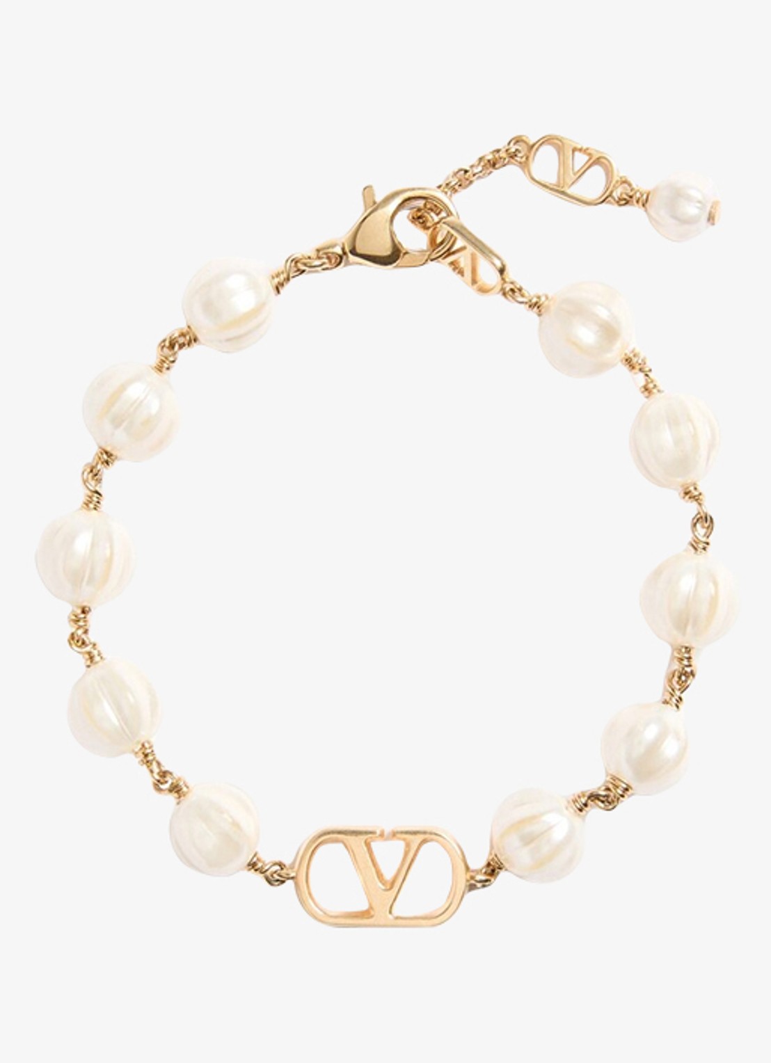 Valentino Garavani VLogo Signature armband met logo - voorkant 4 goud