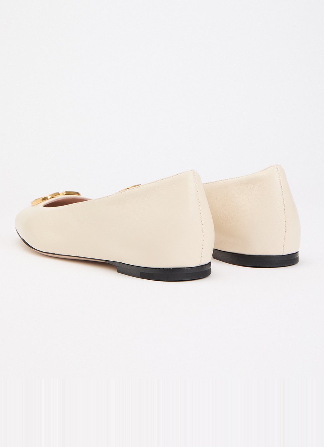 Valentino Garavani VLogo Signature ballerina van leer - achterkant 5 creme