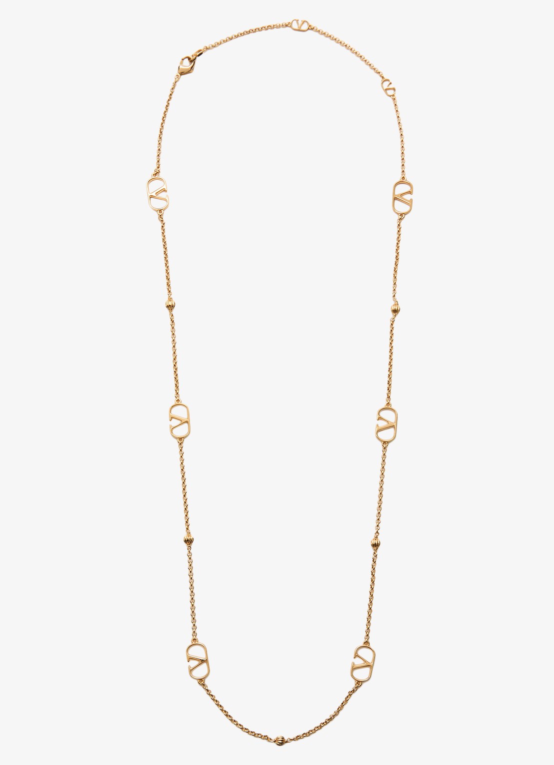 Valentino Garavani Vlogo Signature ketting met logo - voorkant goud
