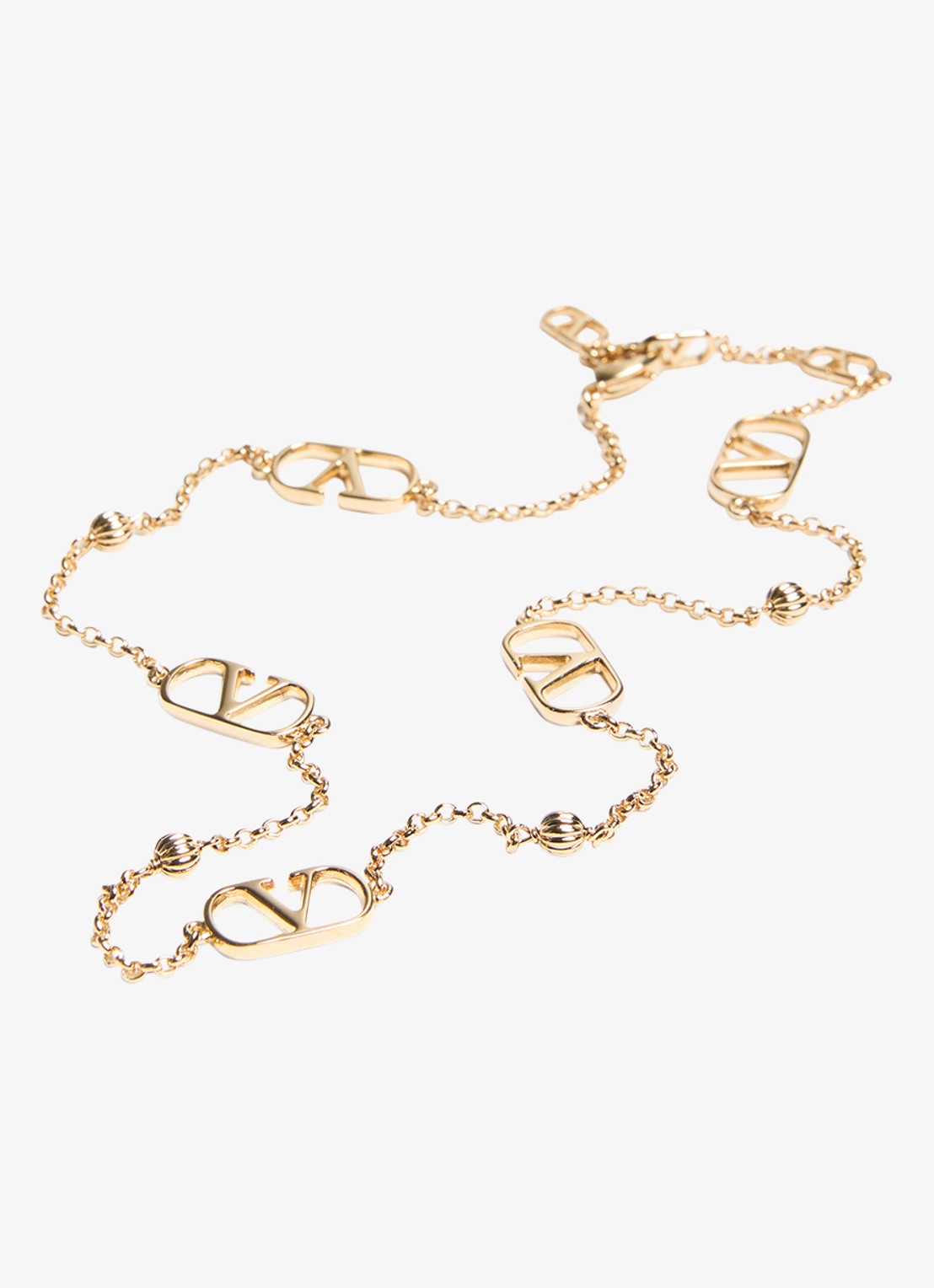 Valentino Garavani Vlogo Signature ketting met logo - detail 3 goud