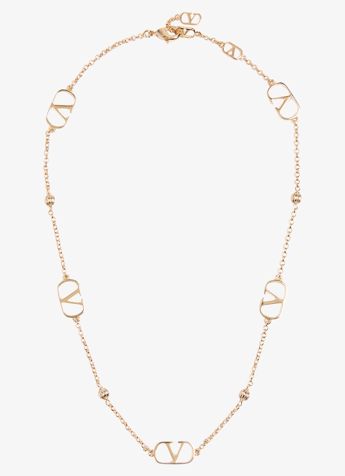 Valentino Garavani Vlogo Signature ketting met logo - voorkant goud