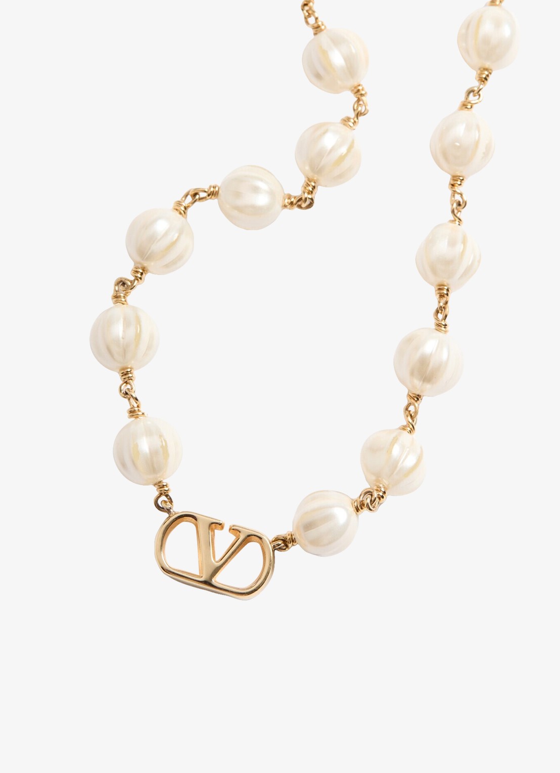 Valentino Garavani VLogo Signature ketting met logo - detail 3 goud