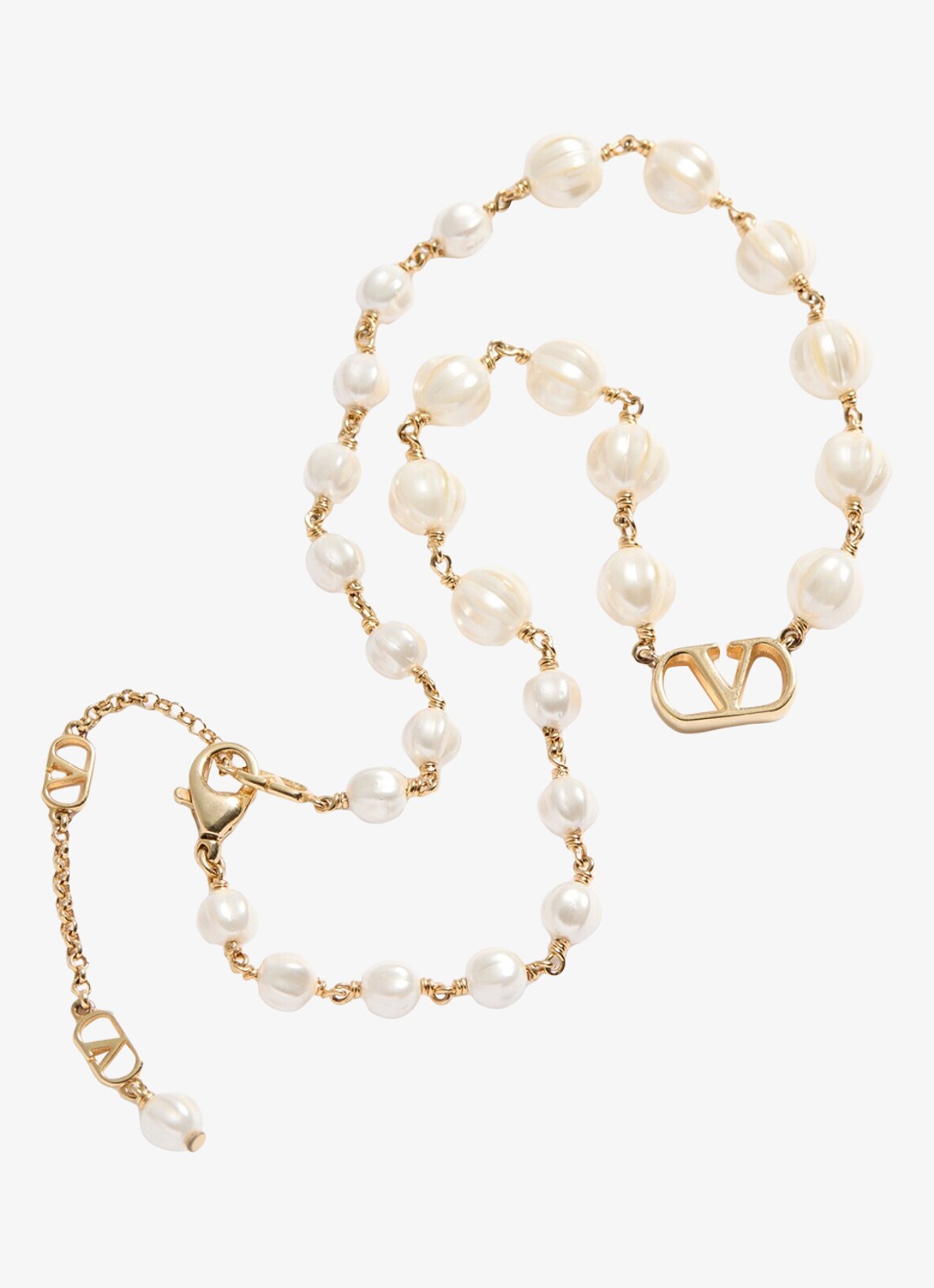 Valentino Garavani VLogo Signature ketting met logo - detail 5 goud