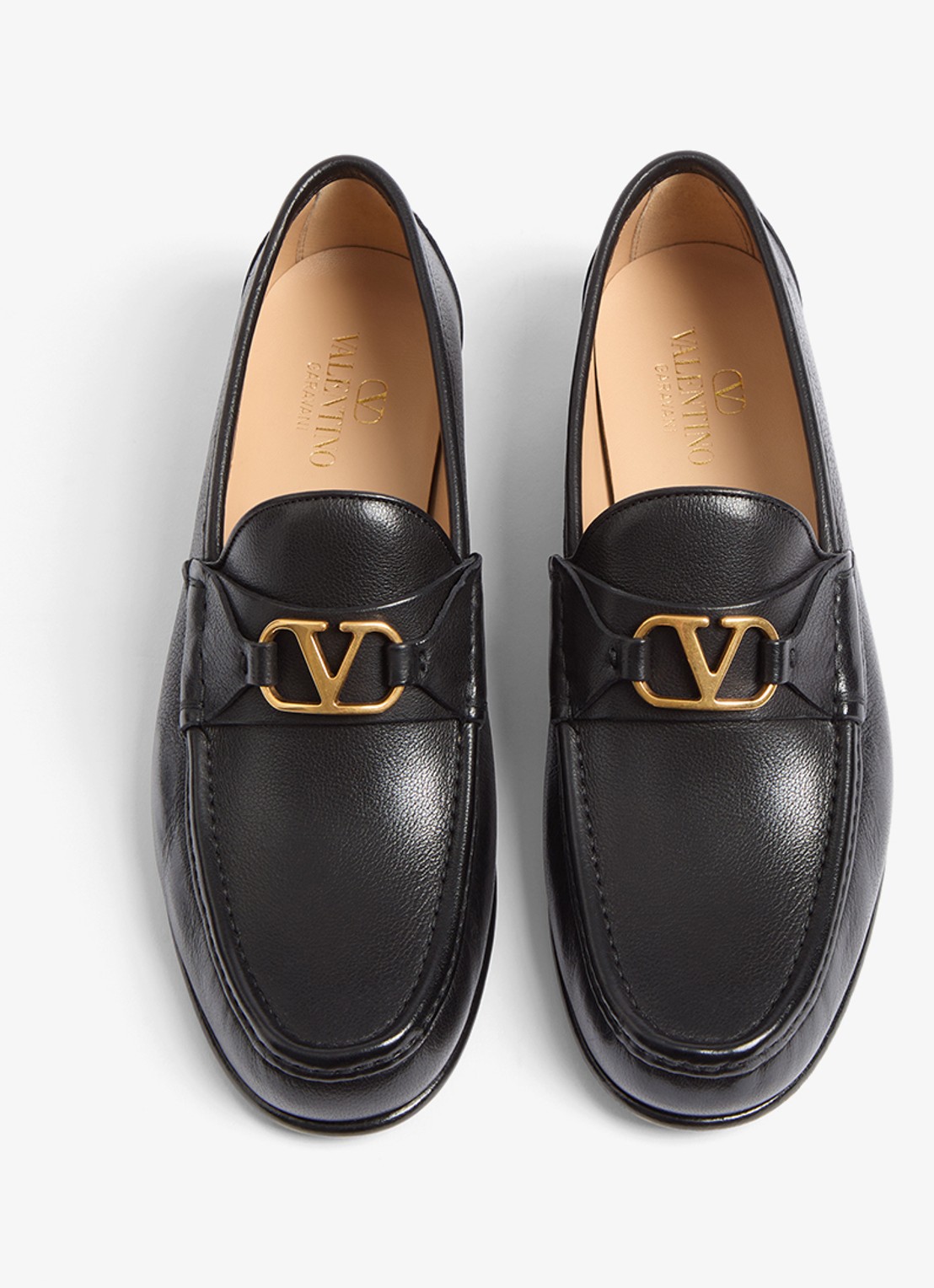 Valentino Garavani VLogo Signature loafer van leer - detail 3 zwart