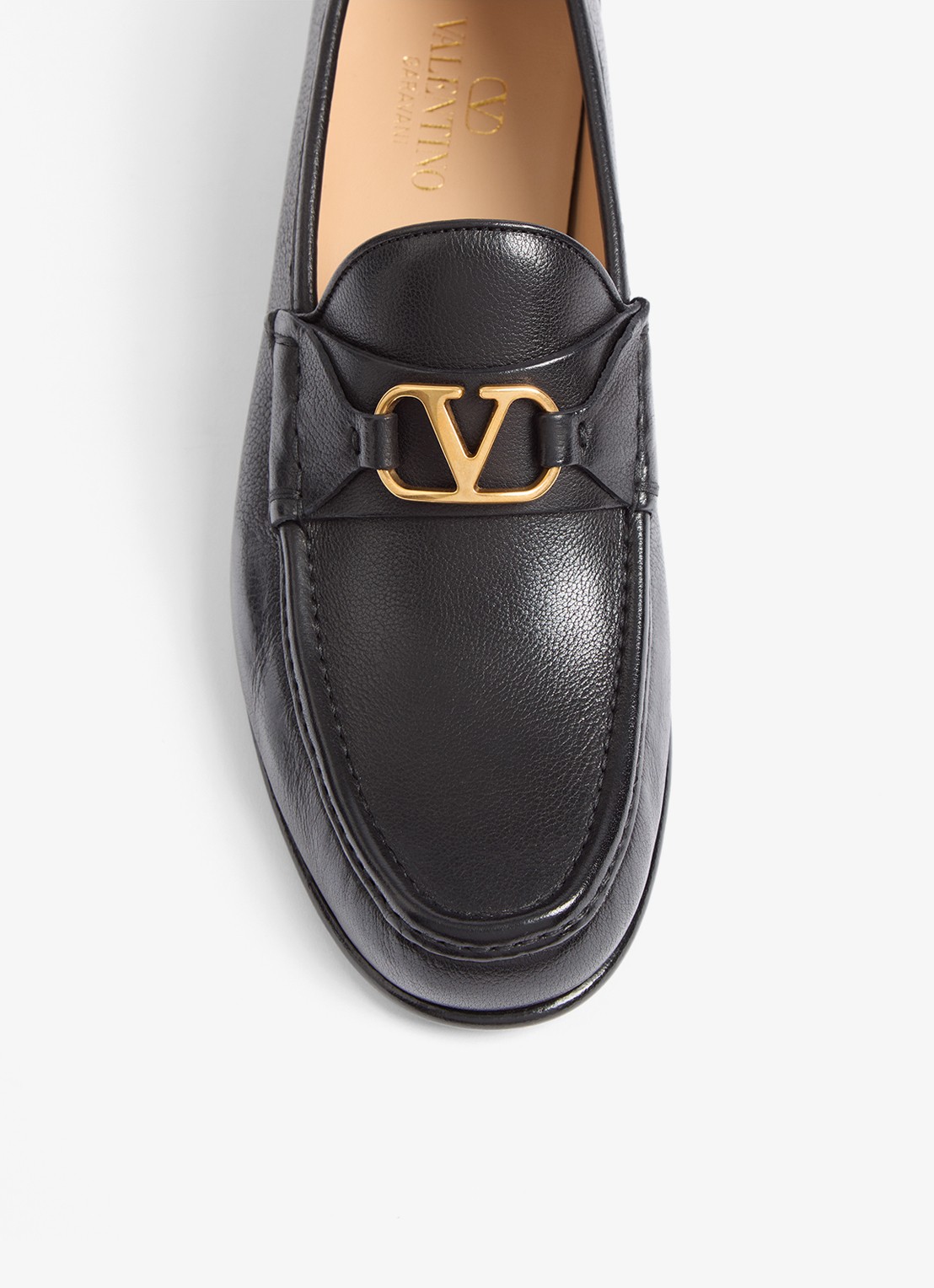 Valentino Garavani VLogo Signature loafer van leer - detail 4 zwart