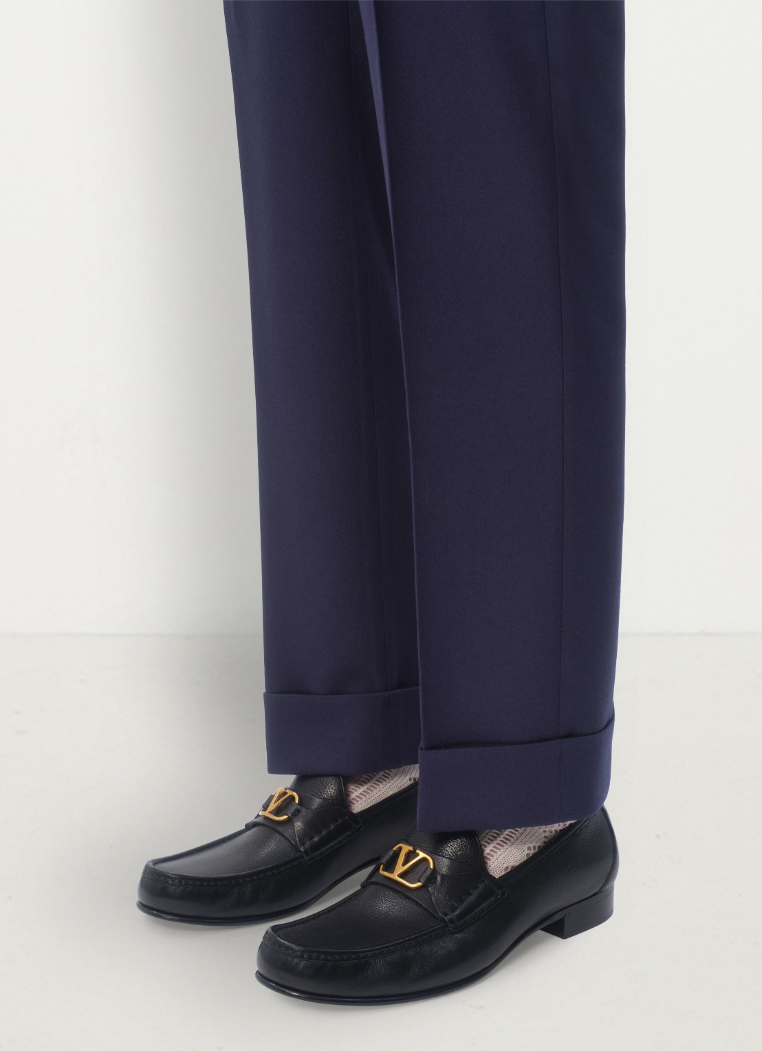 Valentino Garavani VLogo Signature loafer van leer - voorkant 6 zwart
