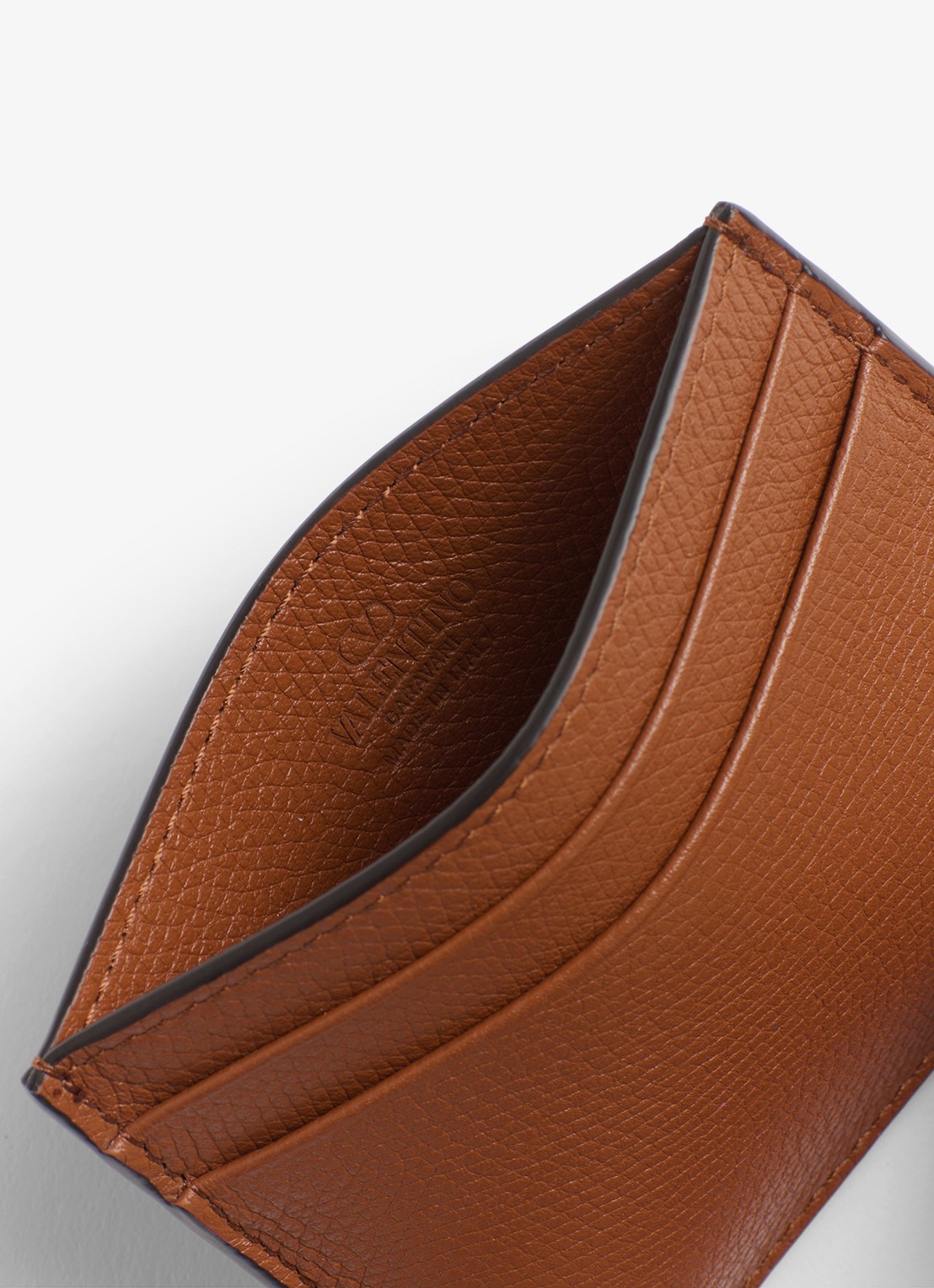 Valentino Garavani VLogo Signature pasjeshouder van kalfsleer - detail 3 bruin
