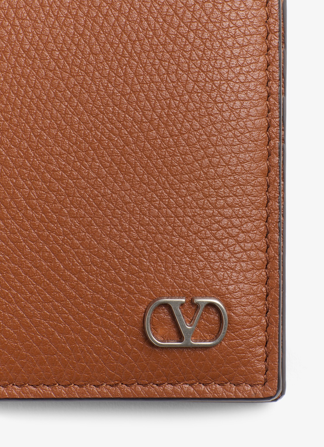 Valentino Garavani VLogo Signature portemonnee van kalfsleer - detail 2 bruin