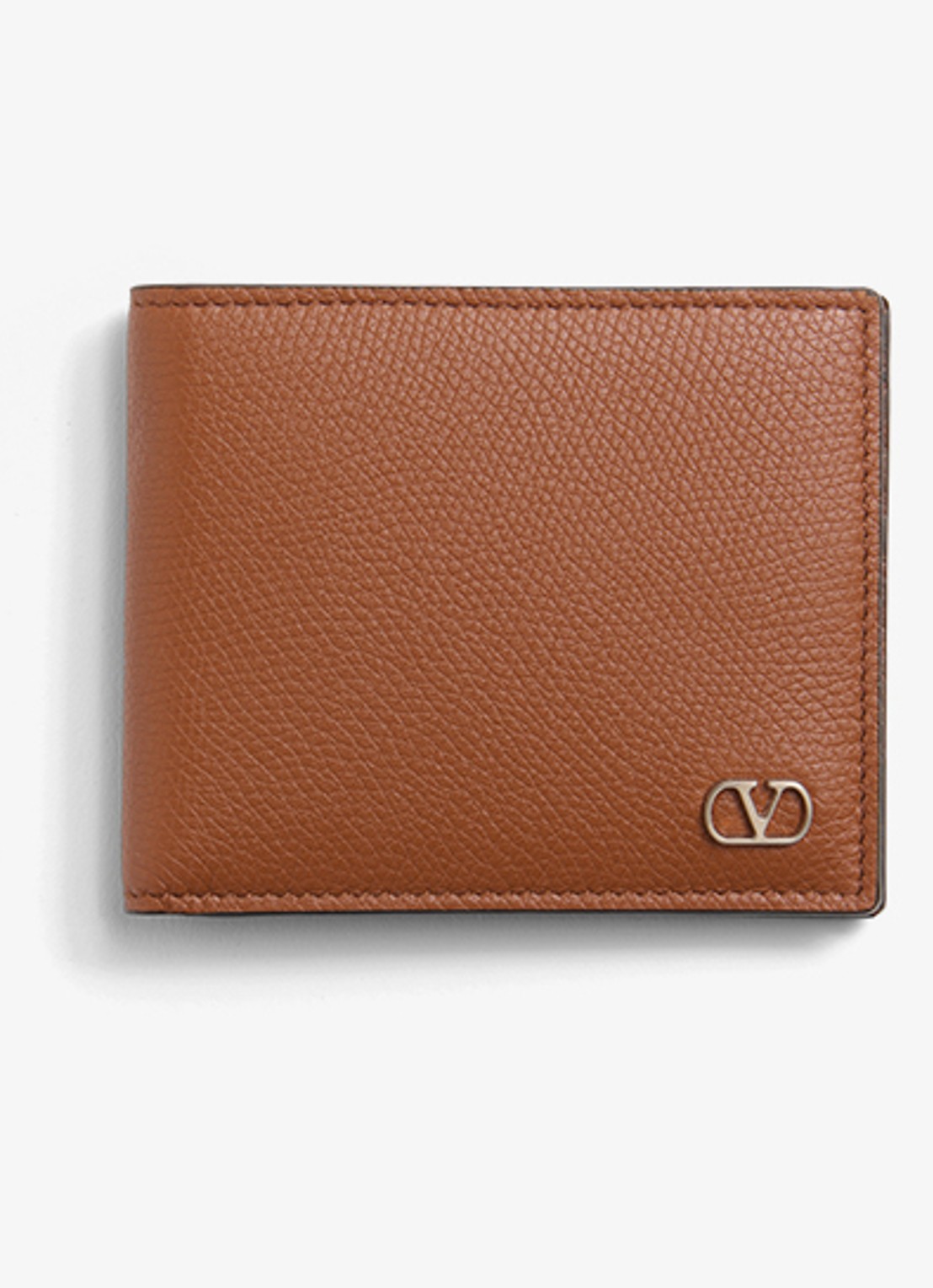 Valentino Garavani VLogo Signature portemonnee van kalfsleer - voorkant 4 bruin