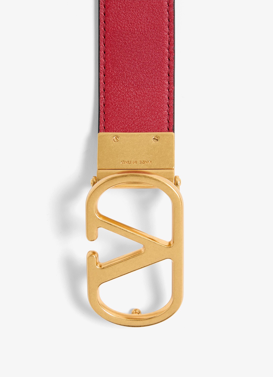 Valentino Garavani VLogo Signature reversible riem van kalfsleer - detail 2 rood
