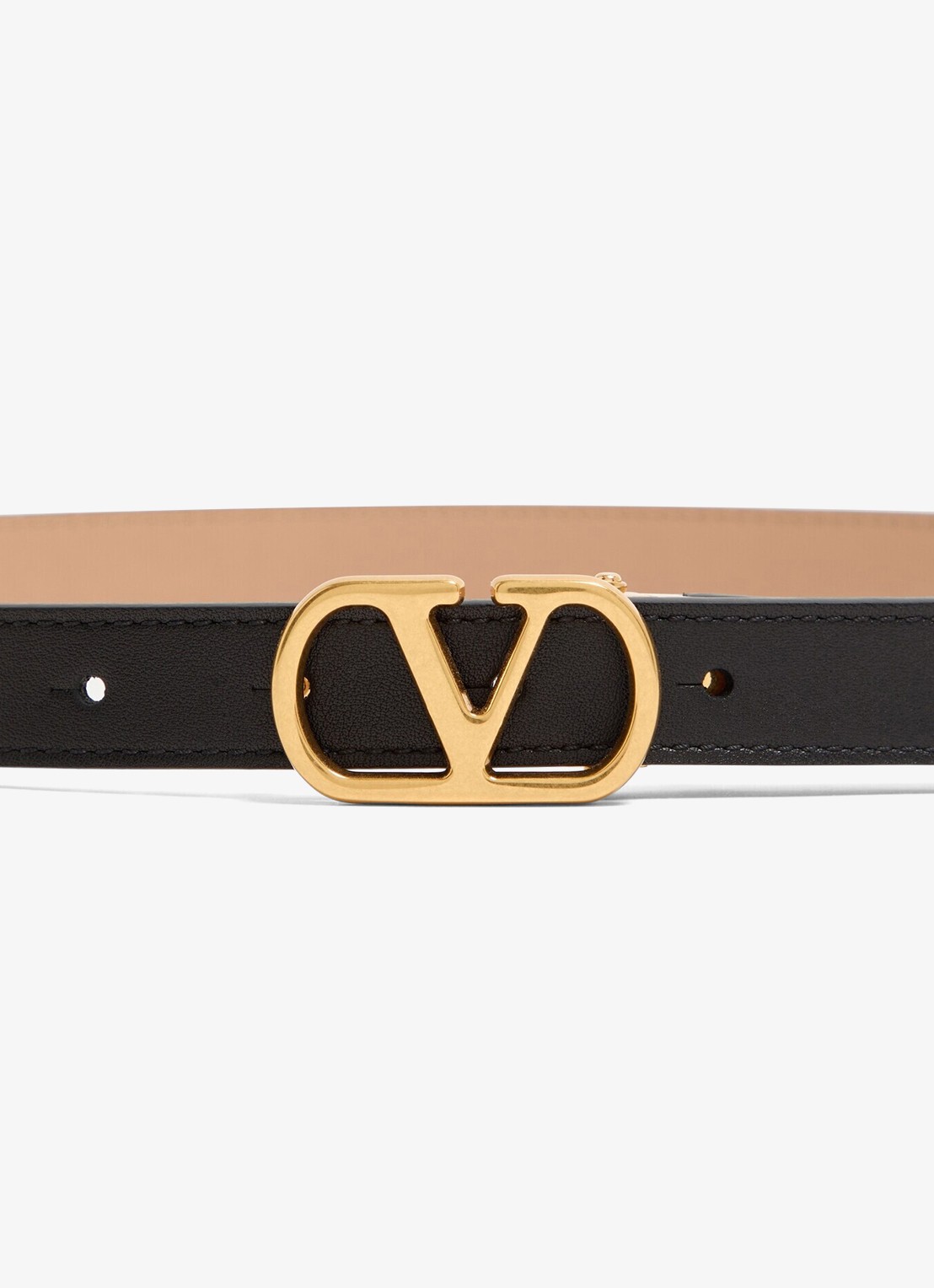 Valentino Garavani VLogo Signature reversible riem van kalfsleer - detail 2 zwart