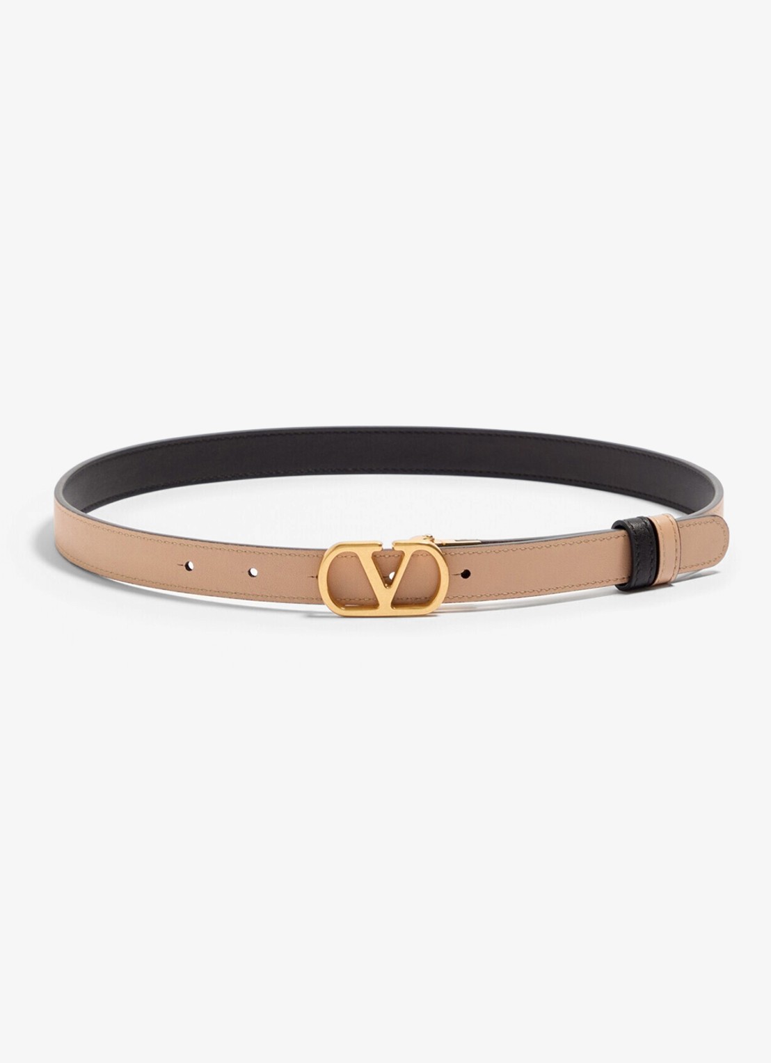 Valentino Garavani VLogo Signature reversible riem van kalfsleer - voorkant 4 zwart