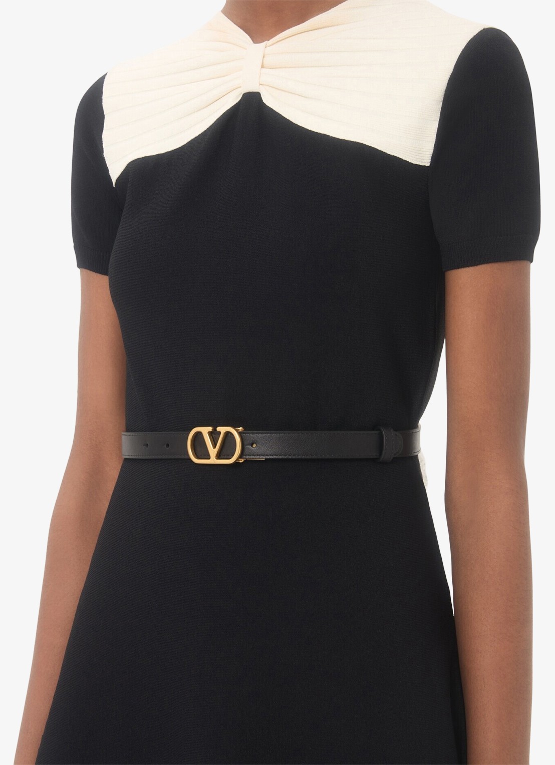 Valentino Garavani VLogo Signature reversible riem van kalfsleer - voorkant 5 zwart
