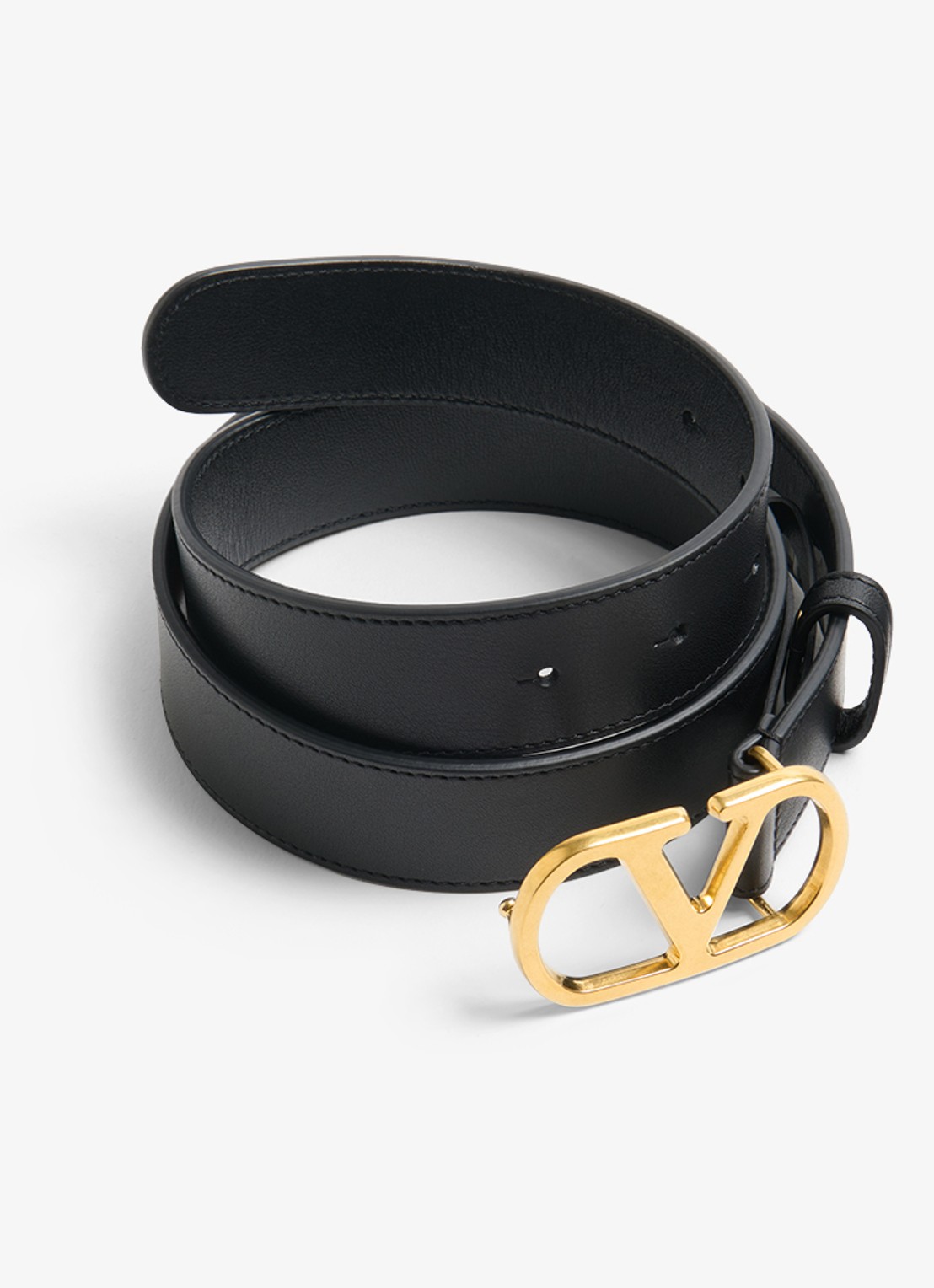 Valentino Garavani VLogo Signature riem van kalfsleer - detail zwart