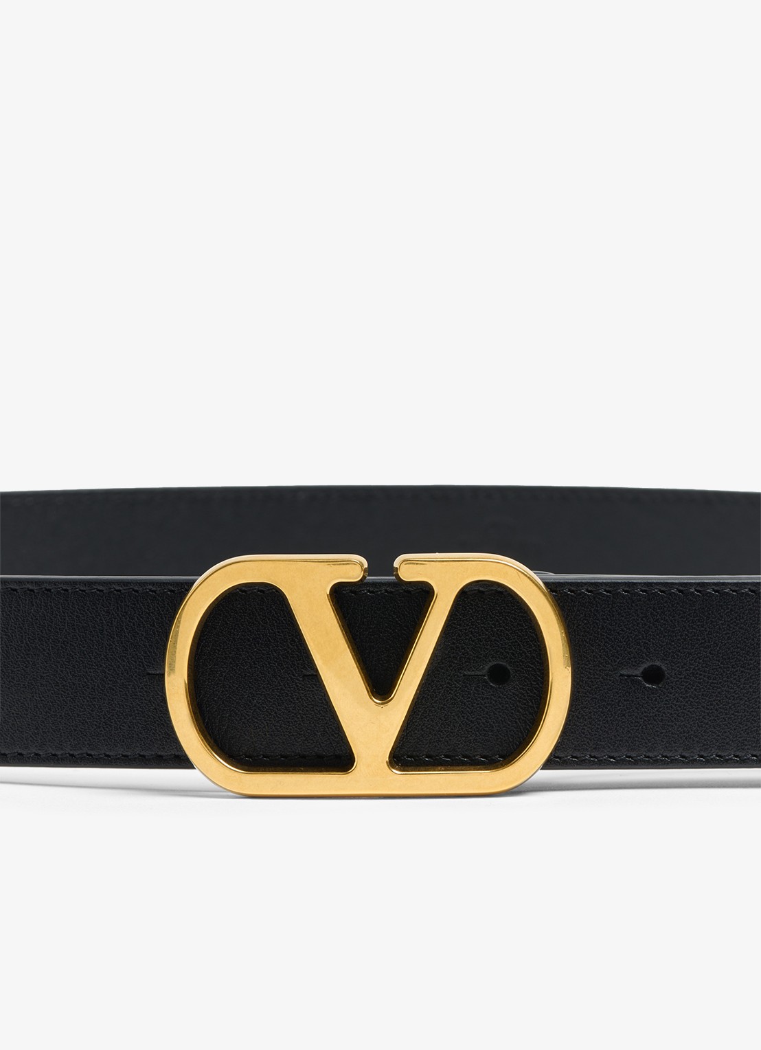 Valentino Garavani VLogo Signature riem van kalfsleer - detail 2 zwart