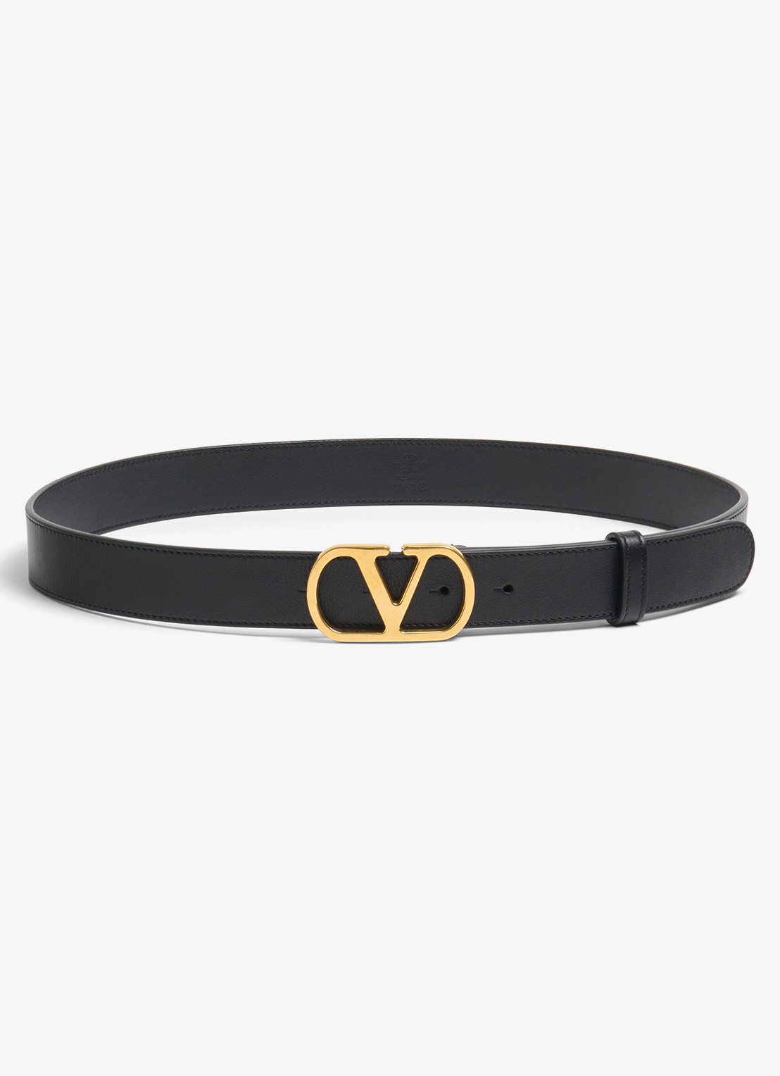 Valentino Garavani VLogo Signature riem van kalfsleer - voorkant 3 zwart