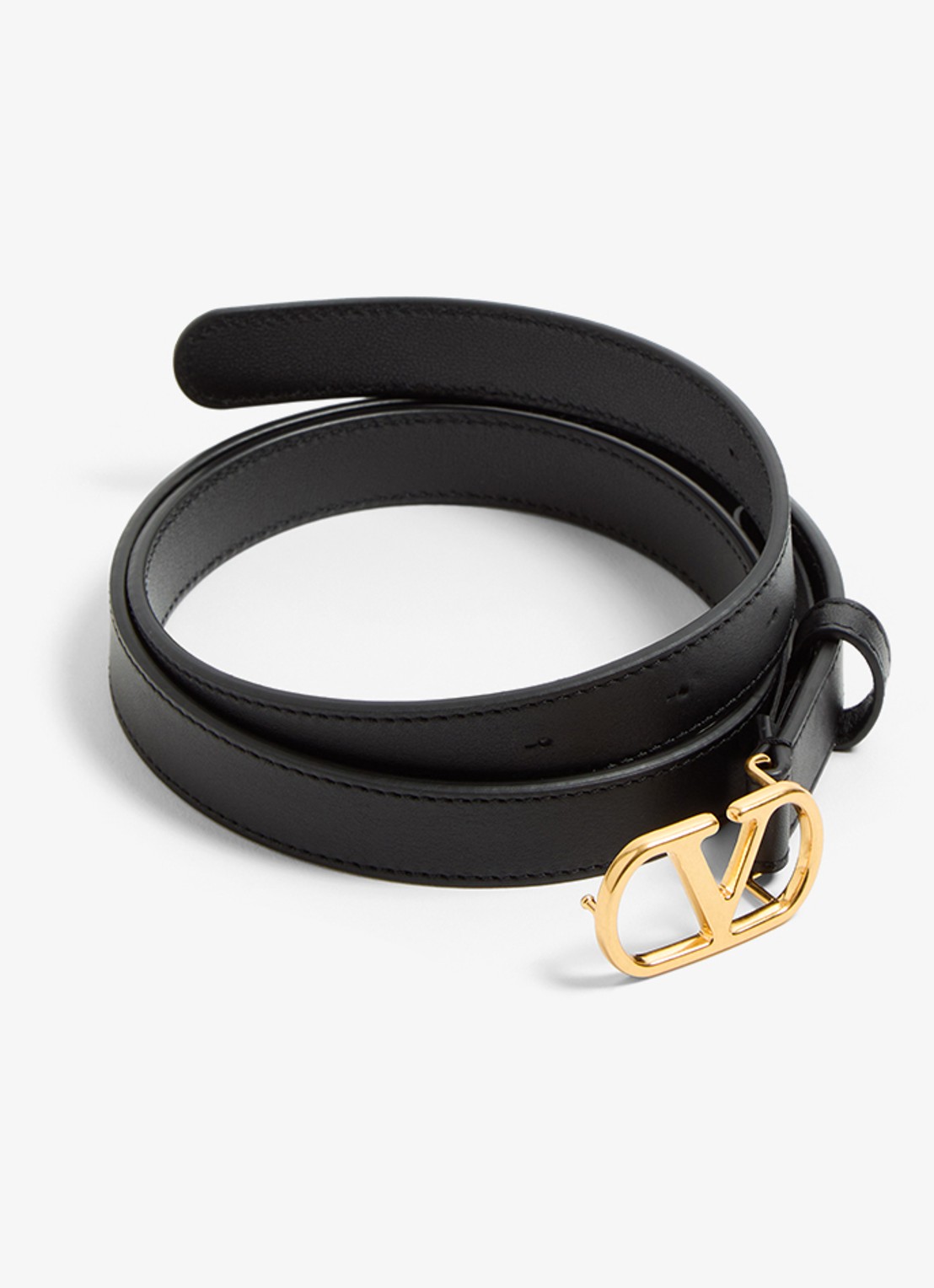 Valentino Garavani VLogo Signature riem van kalfsleer - detail 3 zwart