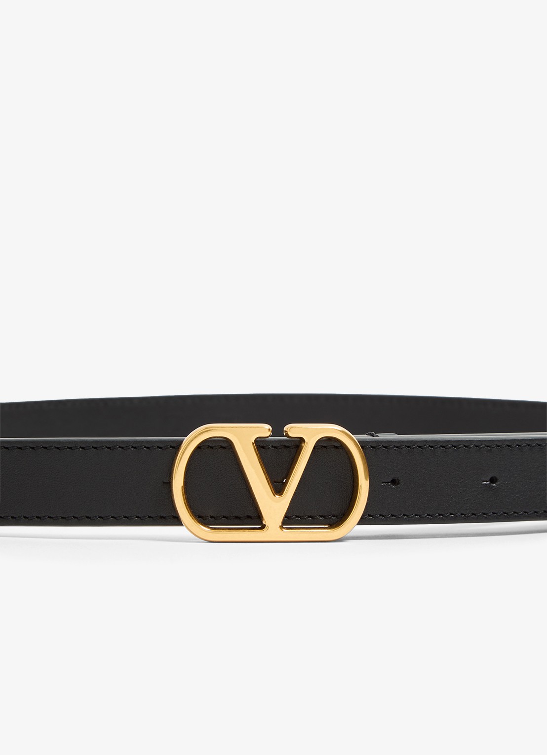 Valentino Garavani VLogo Signature riem van kalfsleer - detail 4 zwart