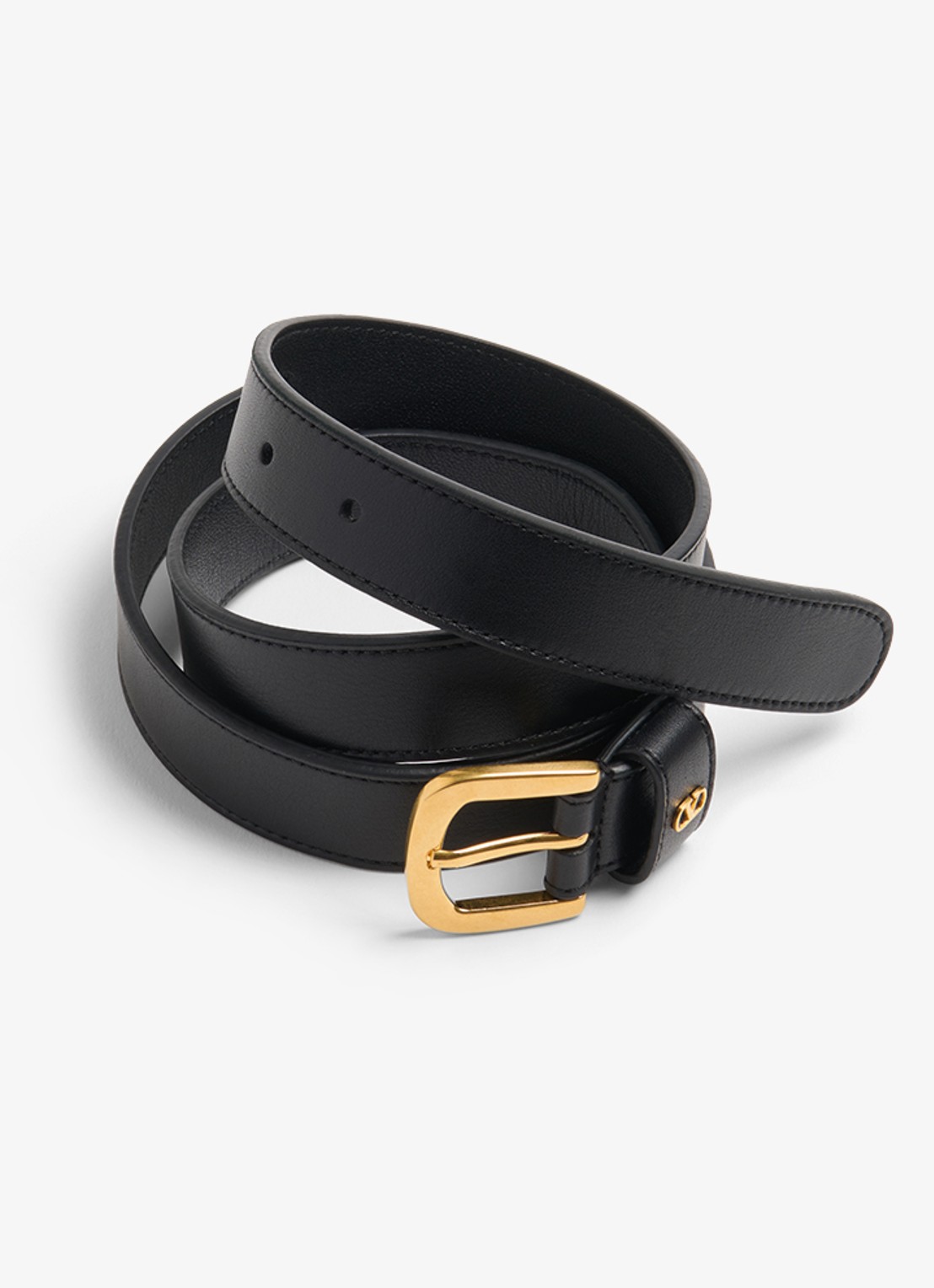 Valentino Garavani VLogo Signature riem van kalfsleer - detail 3 zwart