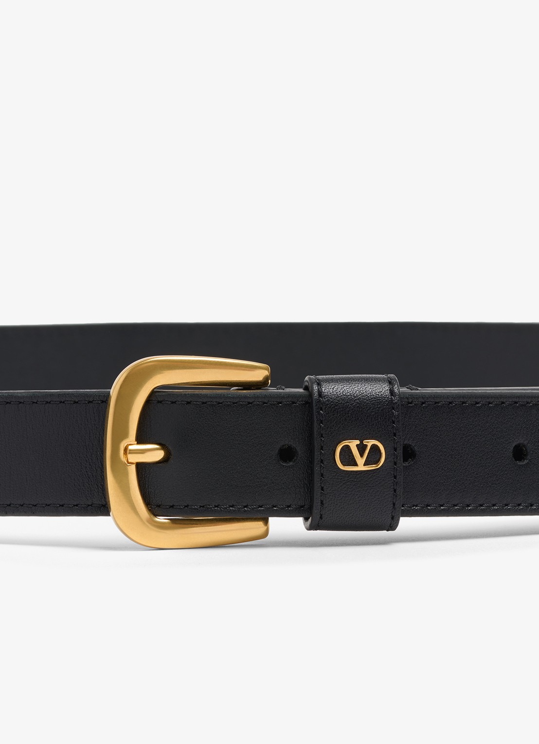 Valentino Garavani VLogo Signature riem van kalfsleer - detail 4 zwart
