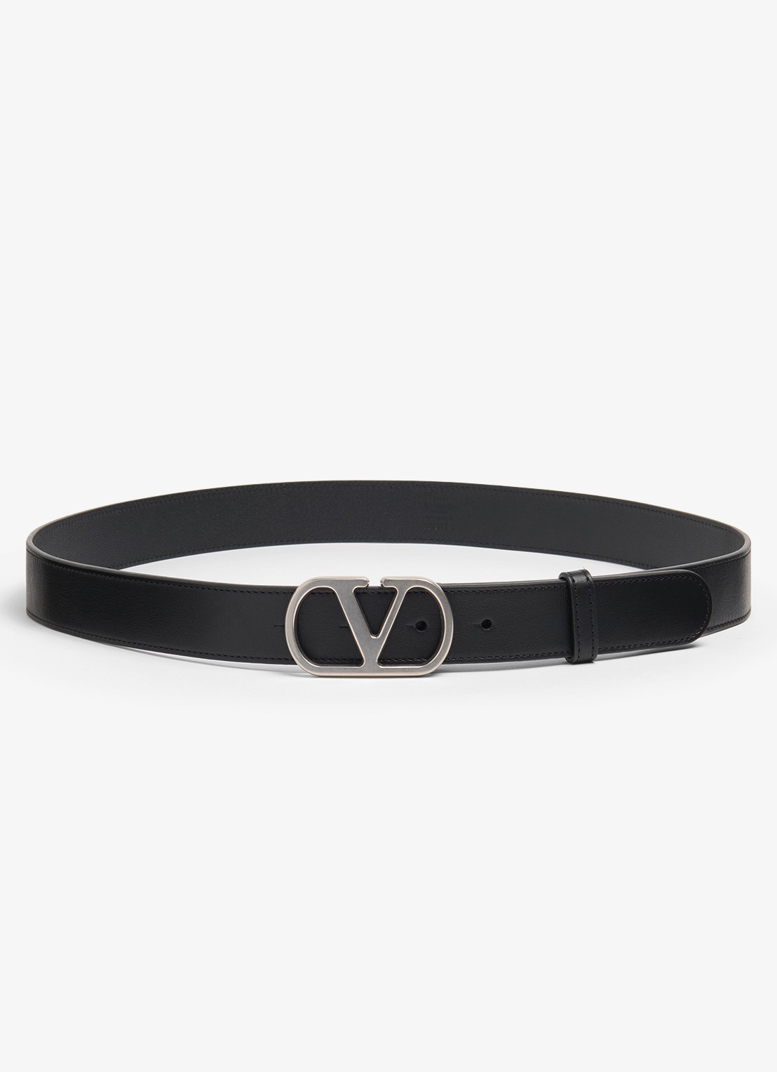 Valentino Garavani VLogo Signature riem van kalfsleer - voorkant 2 zwart
