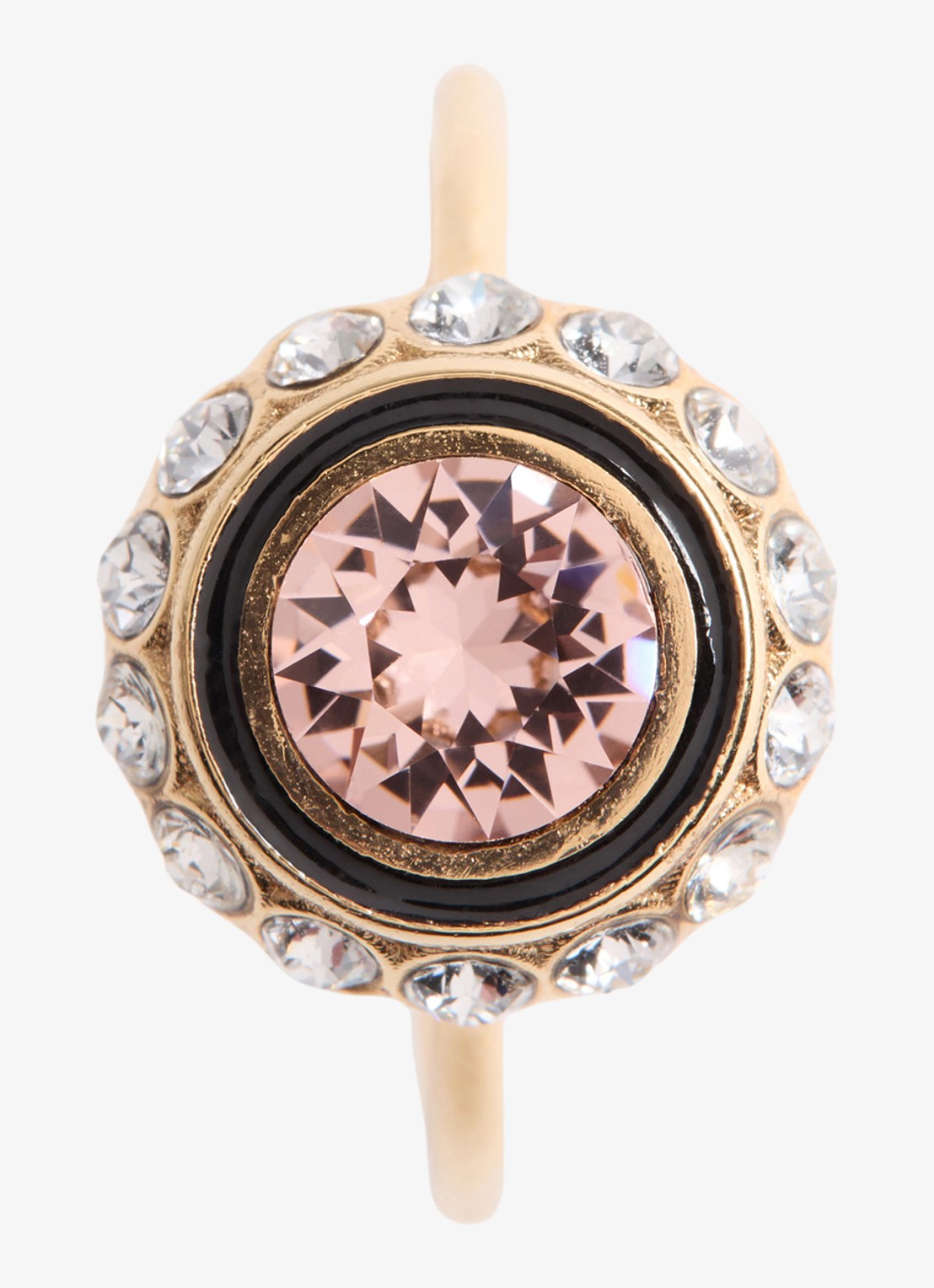 Valentino Garavani VLogo Signature ring met kristal - detail goud