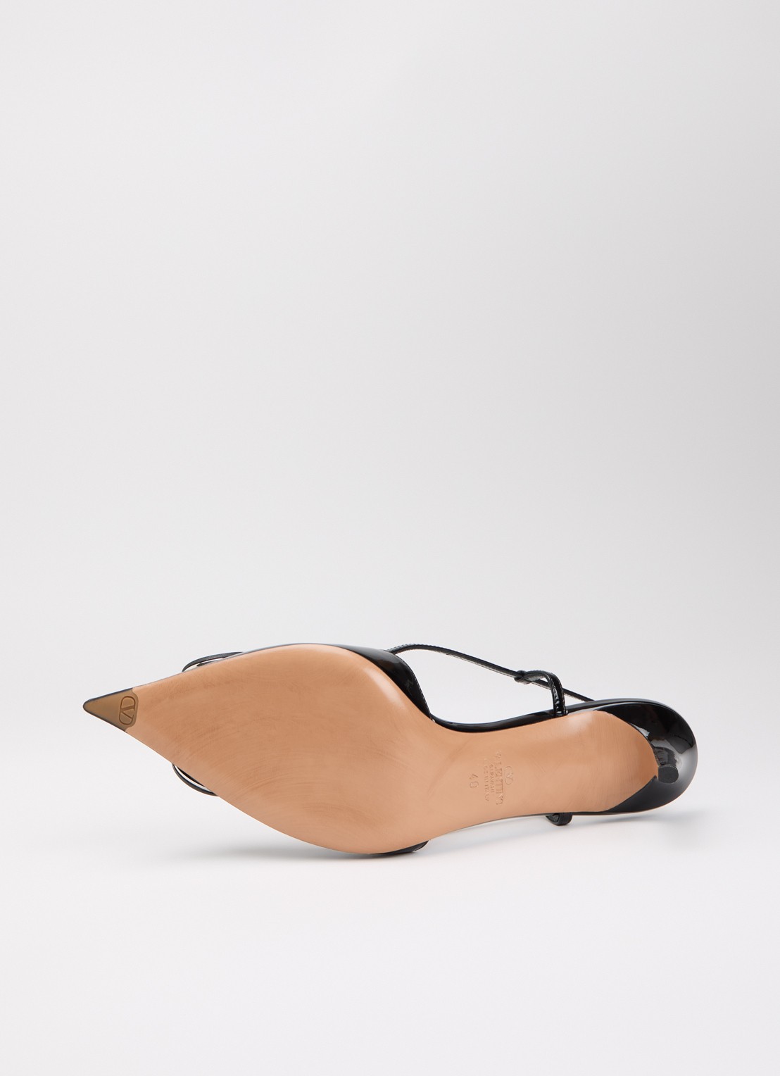Valentino Garavani VLogo Signature slingback van lakleer - detail 4 zwart